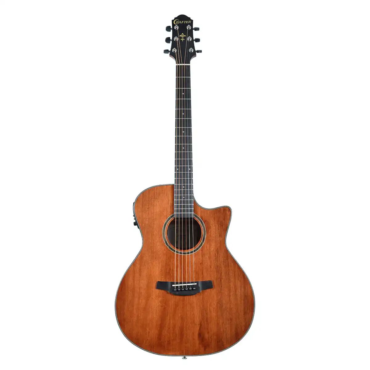 Crafter HG250-CE-BR Silver Series 250 Cutaway Grand Auditorium Acoustic-Electric Guitar - Brown - Image 3