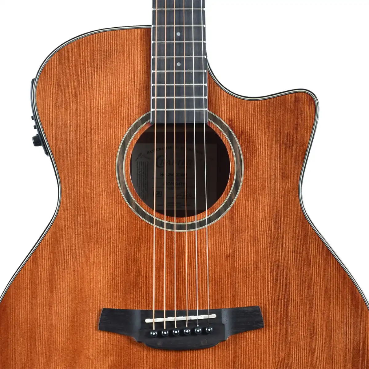 Crafter HG250-CE-BR Silver Series 250 Cutaway Grand Auditorium Acoustic-Electric Guitar - Brown - Image 5
