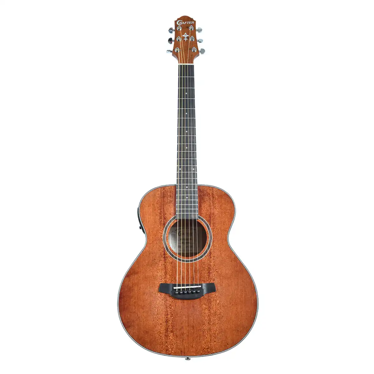 Crafter HM100E-BR Silver Series 100 Mini Acoustic-Electric Guitar - Brown - Image 3