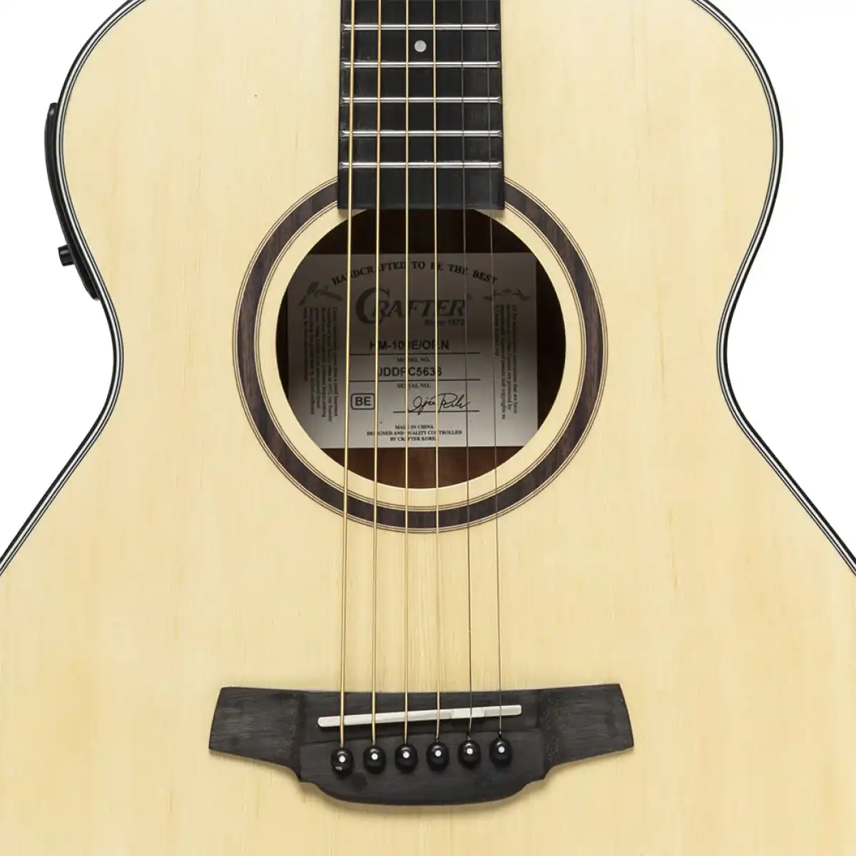 Crafter HM100E-N Silver Series 100 Mini Acoustic-Electric Guitar - Image 5