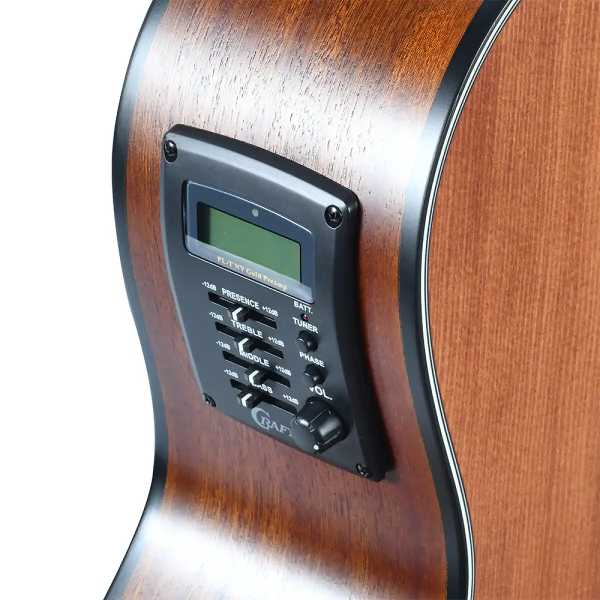 Crafter HT100-CE-BR Silver Series 100 Orchestra Cutaway Acoustic-Electric Guitar - Brown - Image 5