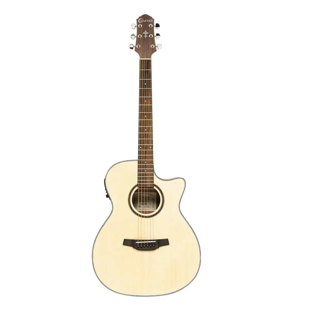 Crafter HT100-CE-N Silver Series 100 Orchestra Cutaway Acoustic-Electric Guitar - Image 3