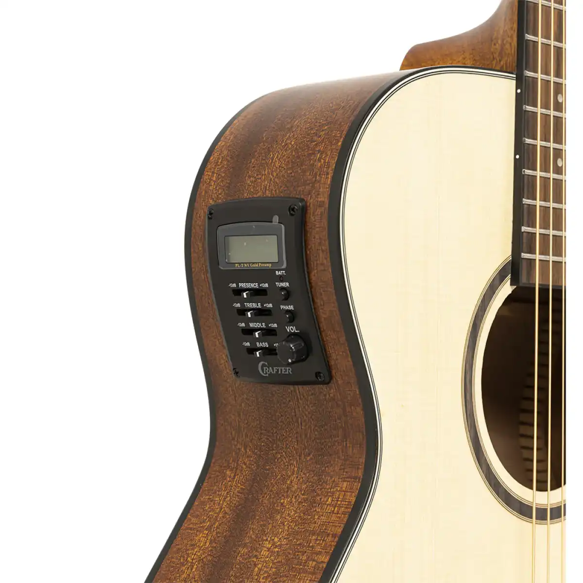 Crafter HT100-CE-N Silver Series 100 Orchestra Cutaway Acoustic-Electric Guitar - Image 6