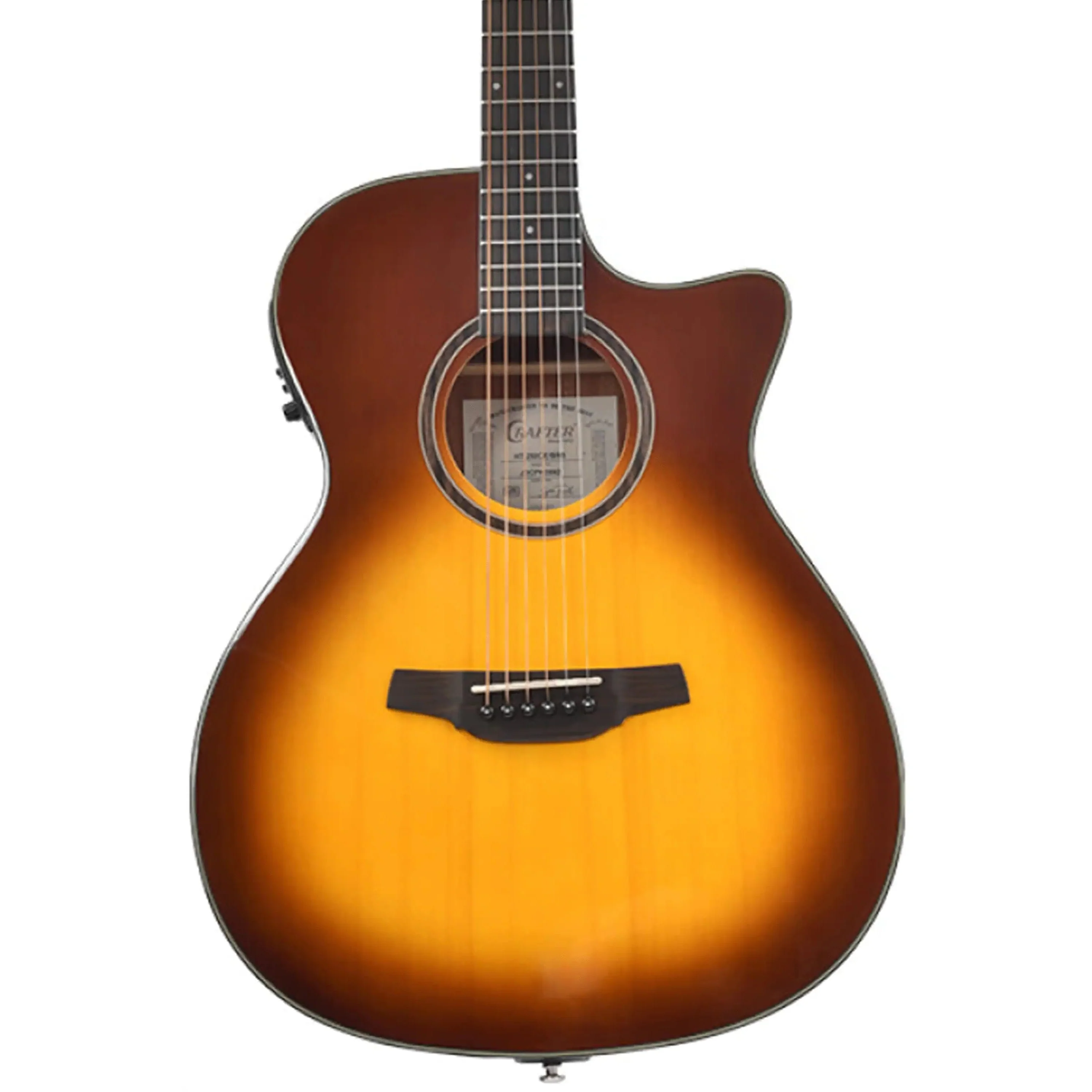 Crafter HT250-CE-BRS Silver Series 250 Orchestra Cutaway Acoustic-Electric Guitar - Brown Sunburst