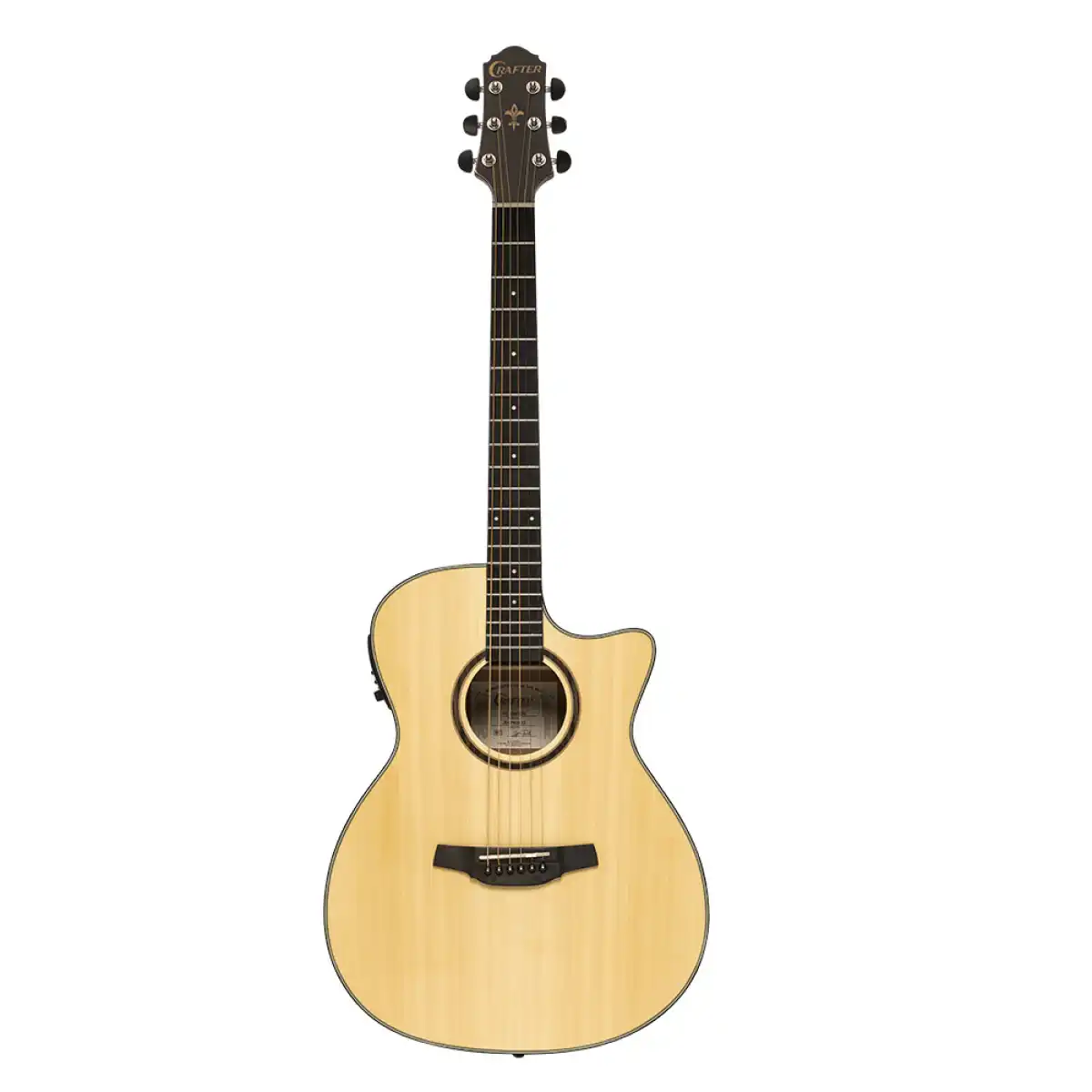 Crafter HT250-CE-N Silver Series 250 Orchestra Cutaway Acoustic-Electric Guitar - Image 3