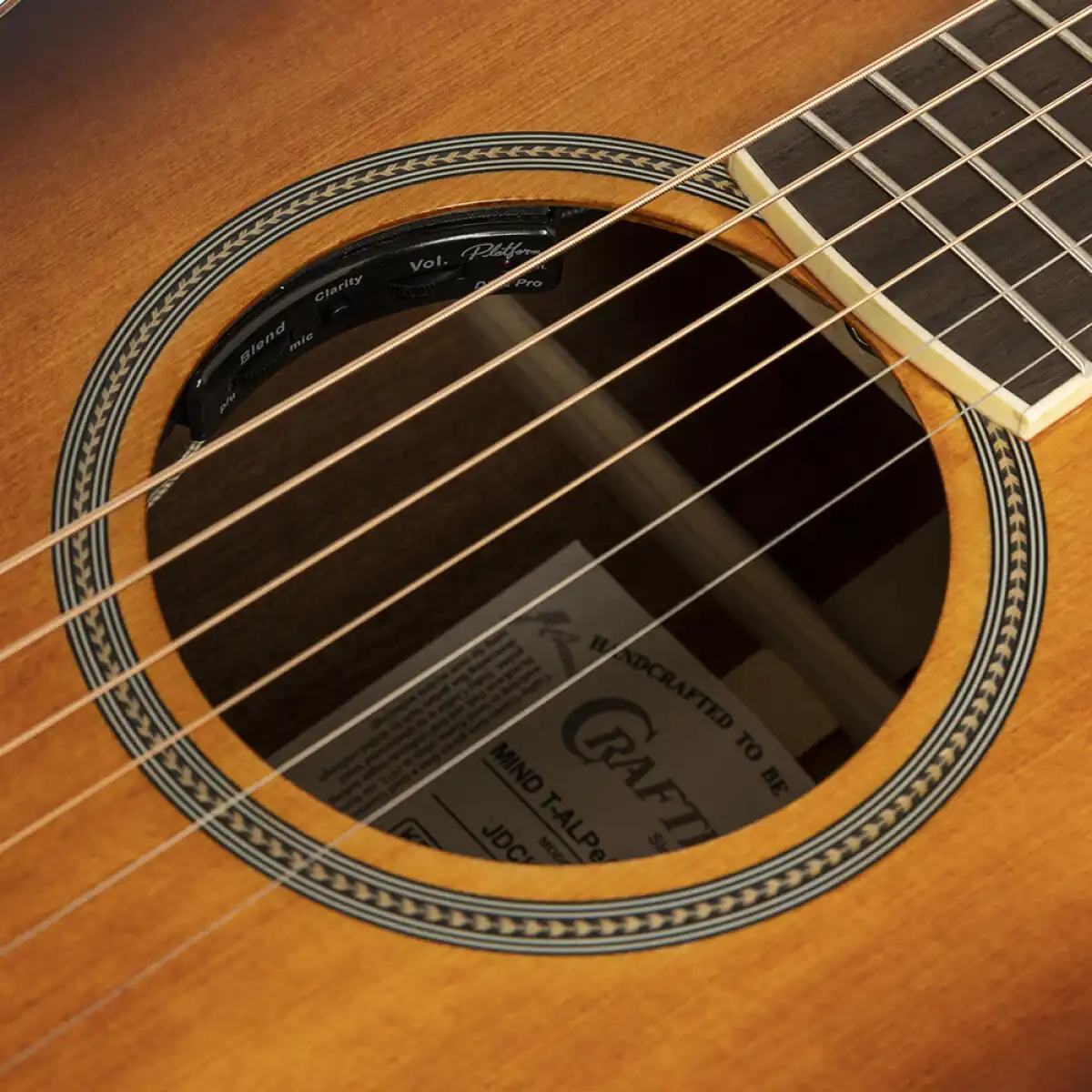 Crafter MIND T-ALPE VTG Orchestra Acoustic-Electric Guitar - Vintage Sunburst - Image 7