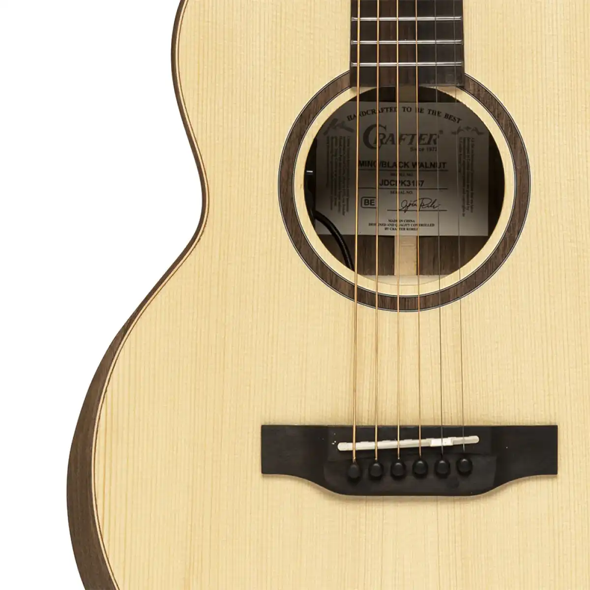 Crafter MINO BK WLN Mino Shape Acoustic-Electric Guitar - Image 5