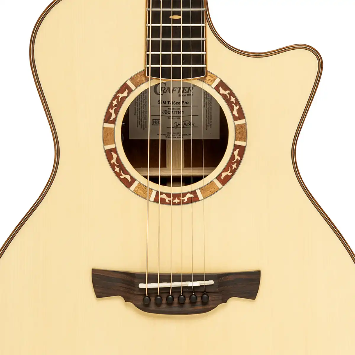 Crafter STG T16CE PRO Cutaway Orchestra Acoustic-Electric Guitar - Image 5