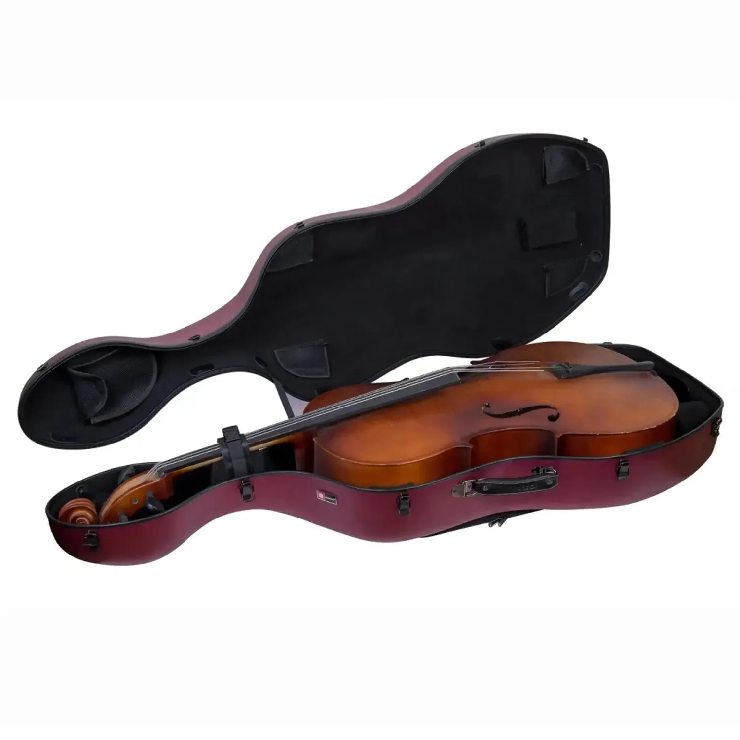 Crossrock CRF1020CEFHT Polycarbonate 4/4 Cello Case - Red - Image 6