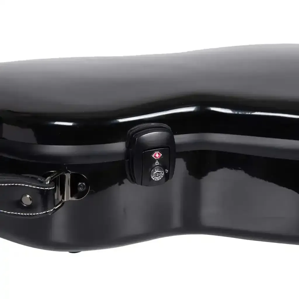 Crossrock CRF2020-00012BK Acoustic Guitar Fiberglass Case for Martin 000 Style - Black - Image 4