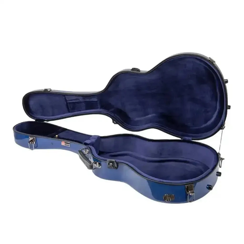 Crossrock CRF2020-00012NVBL Acoustic Guitar Fiberglass Case for Martin 000 Style - Navy Blue - Image 3