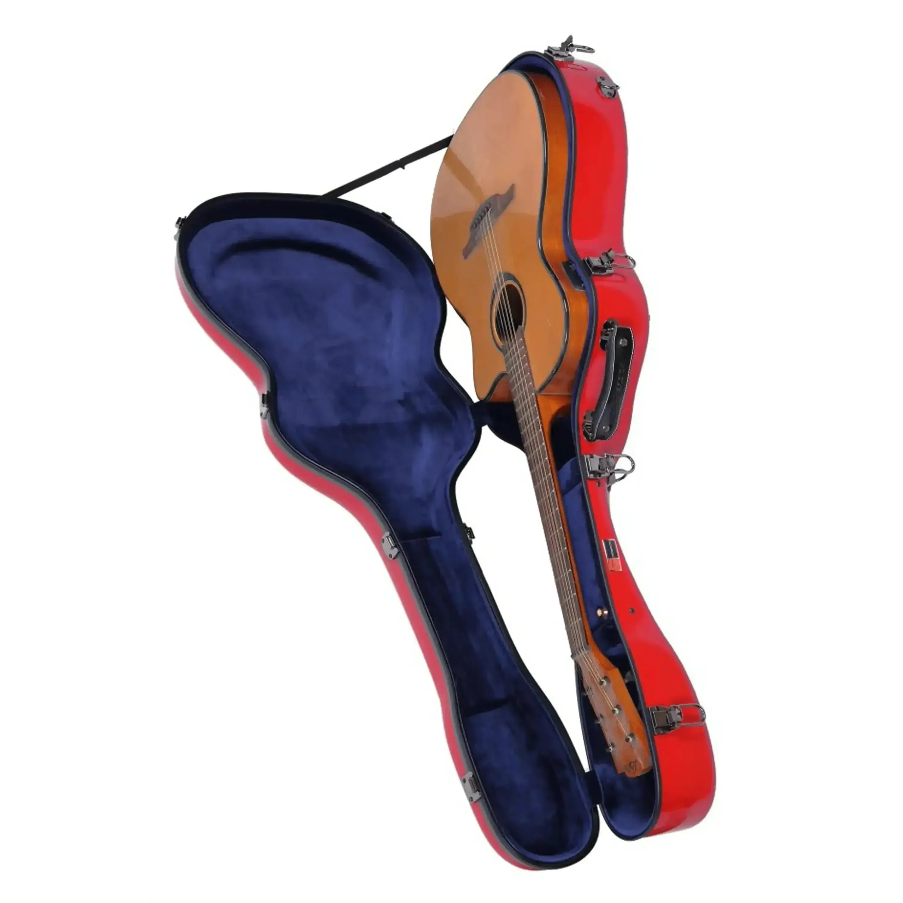 Crossrock CRF2020GARD Acoustic Guitar Fiberglass Case for Martin Grand Performance - Red - Image 2