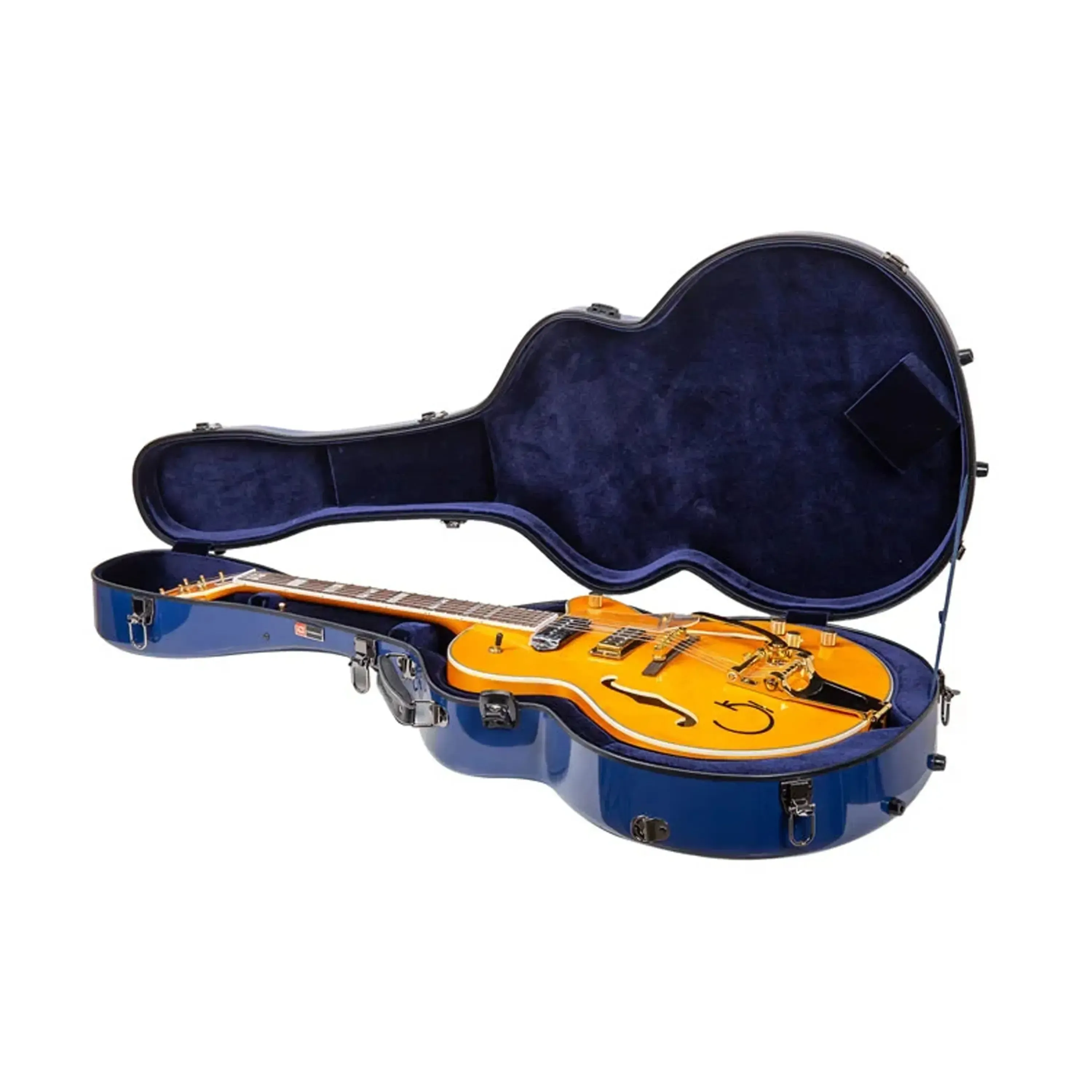Crossrock CRF2020JA16 Fiberglass ES-125 Archtop Guitar Case - Blue - Image 3