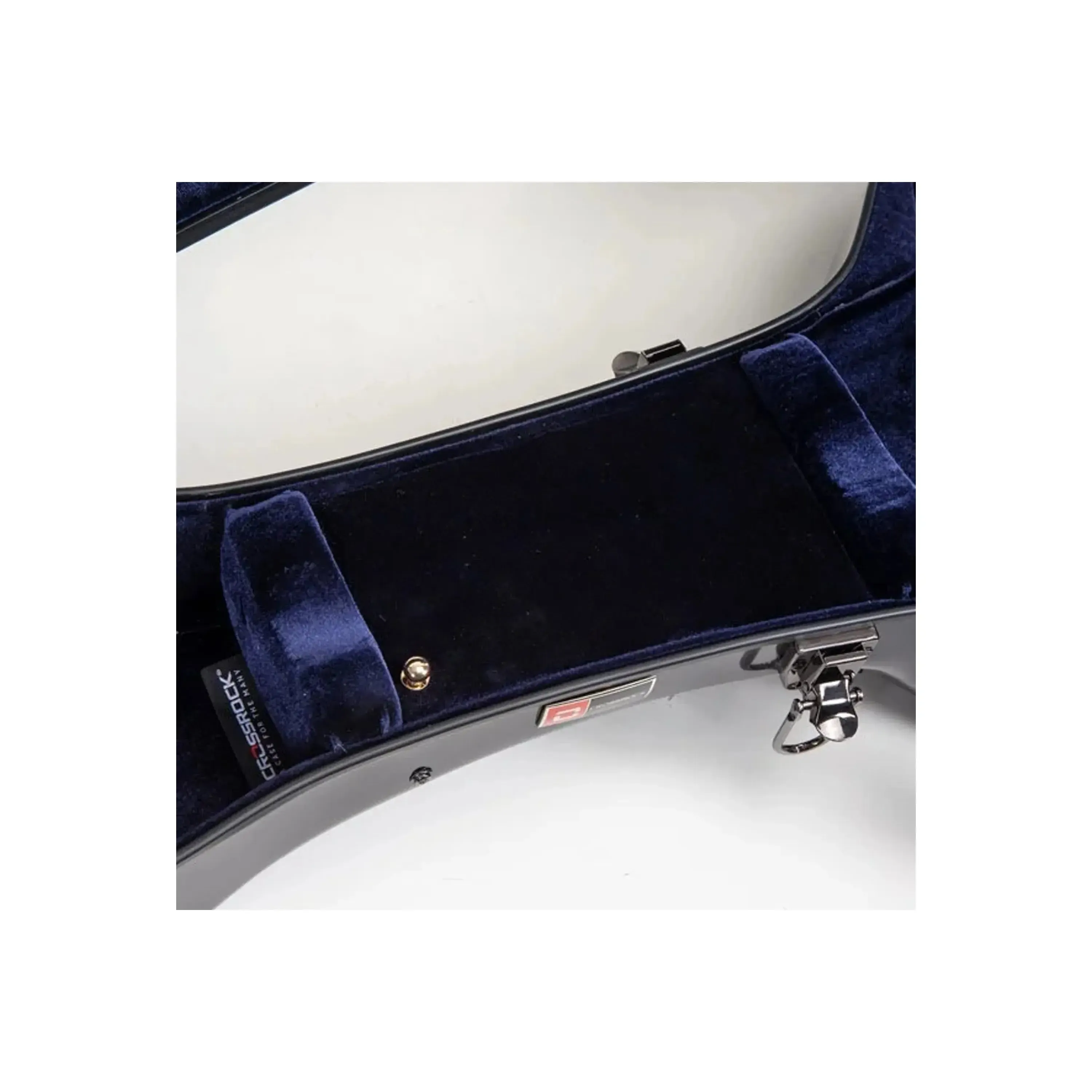 Crossrock CRF2020JA16 Fiberglass ES-125 Archtop Guitar Case - Blue - Image 5