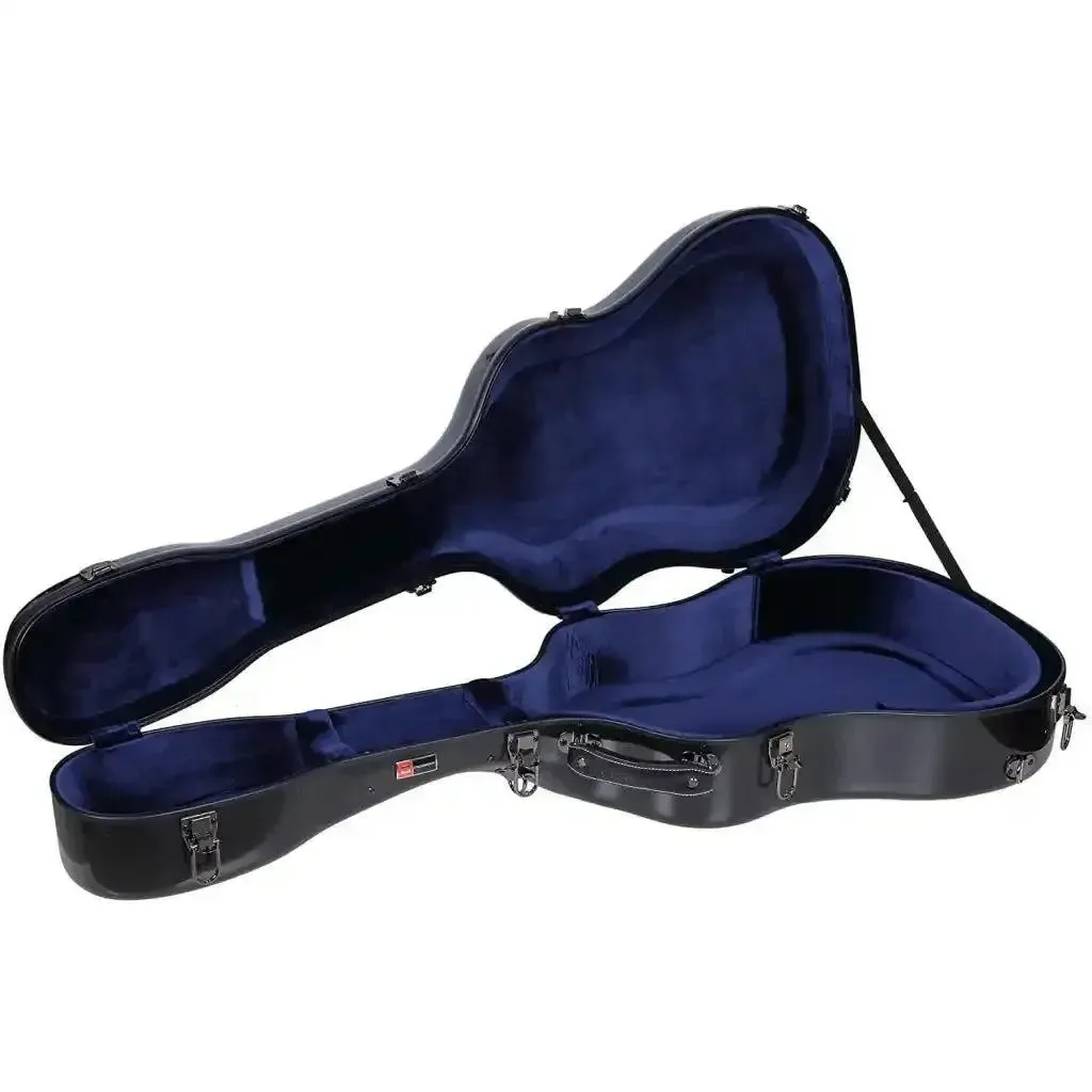 Crossrock CRF2021DBK Acoustic-Dreadnought Fiberglass Guitar Case - Black - Image 4
