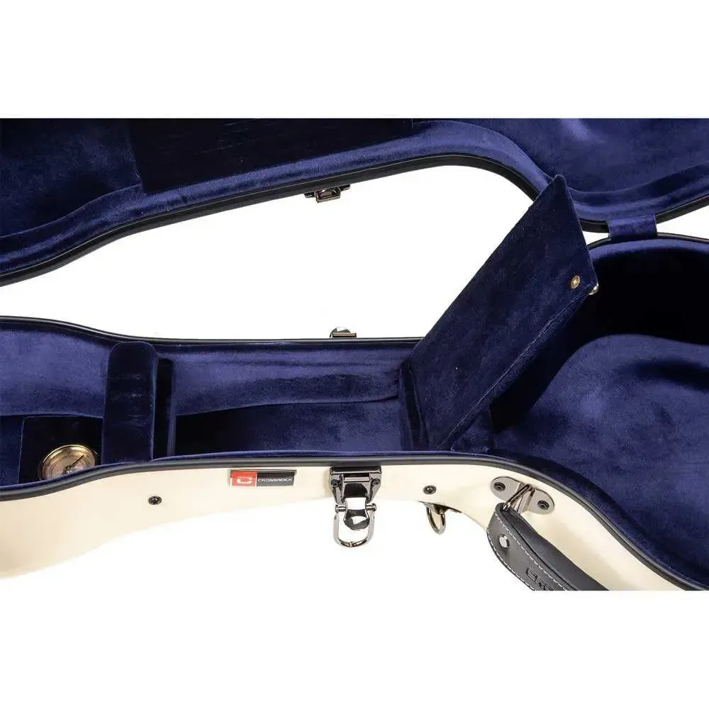 Crossrock CRF2021DIV Acoustic-Dreadnought Fiberglass Guitar Case - Ivory - Image 3