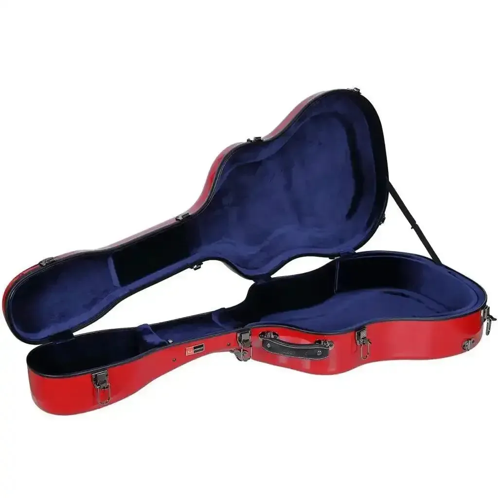 Crossrock CRF2021DRD Acoustic-Dreadnought Fiberglass Guitar Case - Red - Image 3