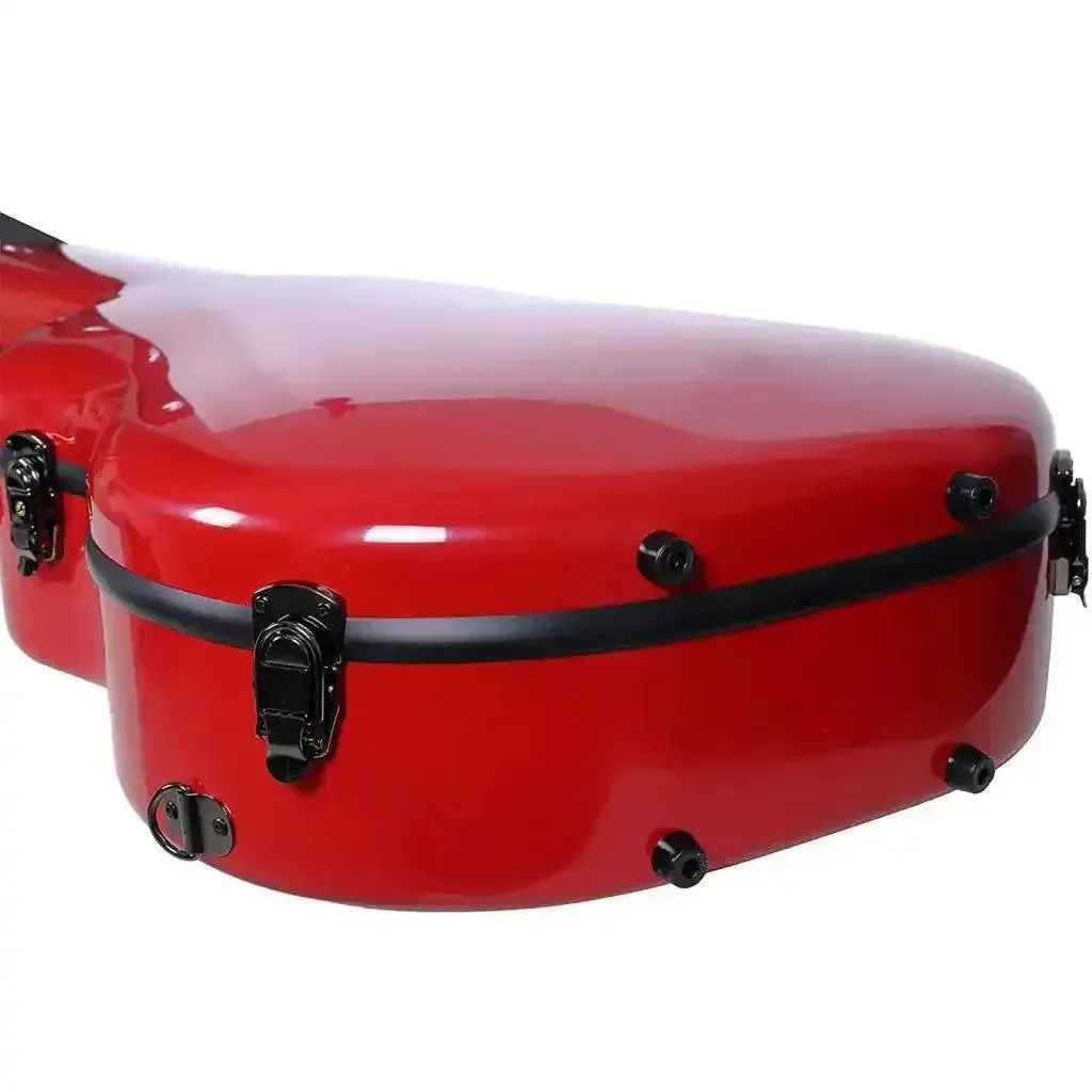 Crossrock CRF2021DRD Acoustic-Dreadnought Fiberglass Guitar Case - Red - Image 4