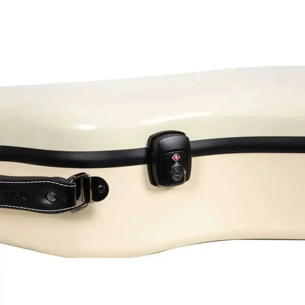 Crossrock CRF2021OMIV Acoustic Guitar Fiberglass Case for Martin OM/000 Guitar - Ivory - Image 3