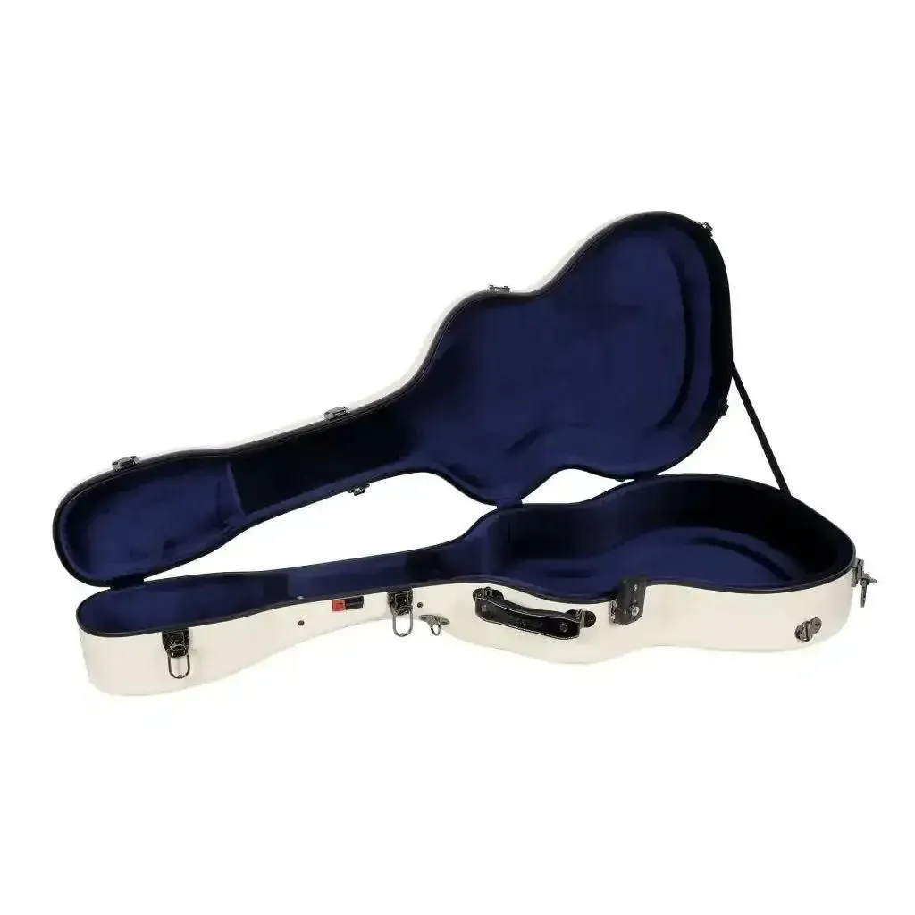 Crossrock CRF2021OMIV Acoustic Guitar Fiberglass Case for Martin OM/000 Guitar - Ivory - Image 4