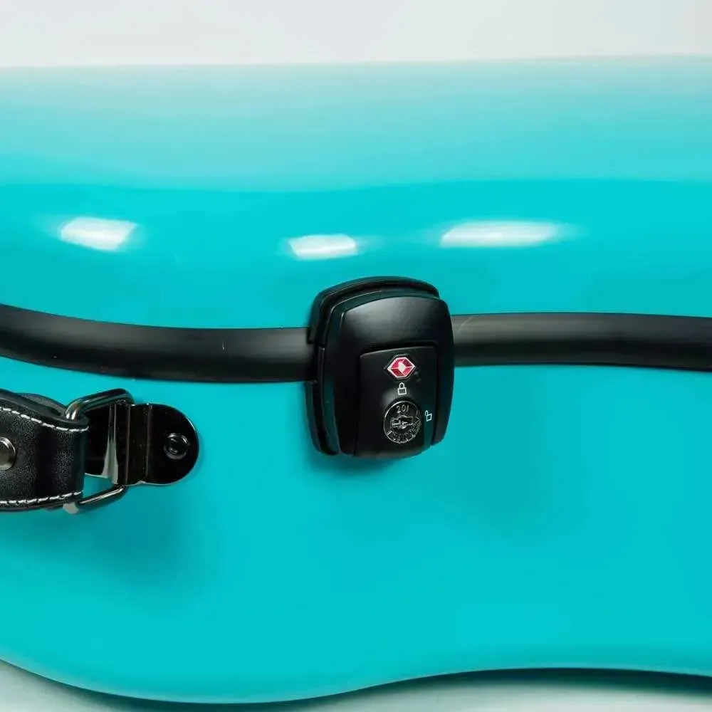 Crossrock CRF2021OMMB Acoustic Guitar Fiberglass Case for Martin OM/000 Guitar - Mint Blue - Image 4