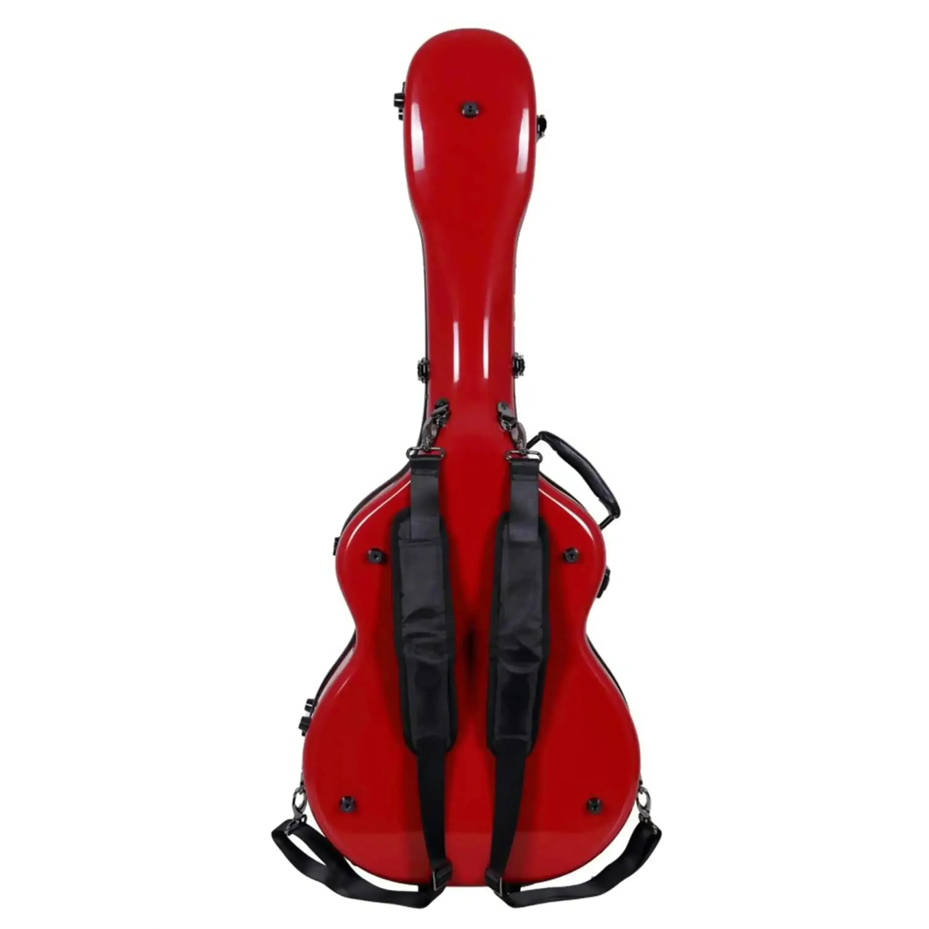 Crossrock CRF2021OMRD Acoustic Guitar Fiberglass Case for Martin OM/000 Guitar - Red - Image 2