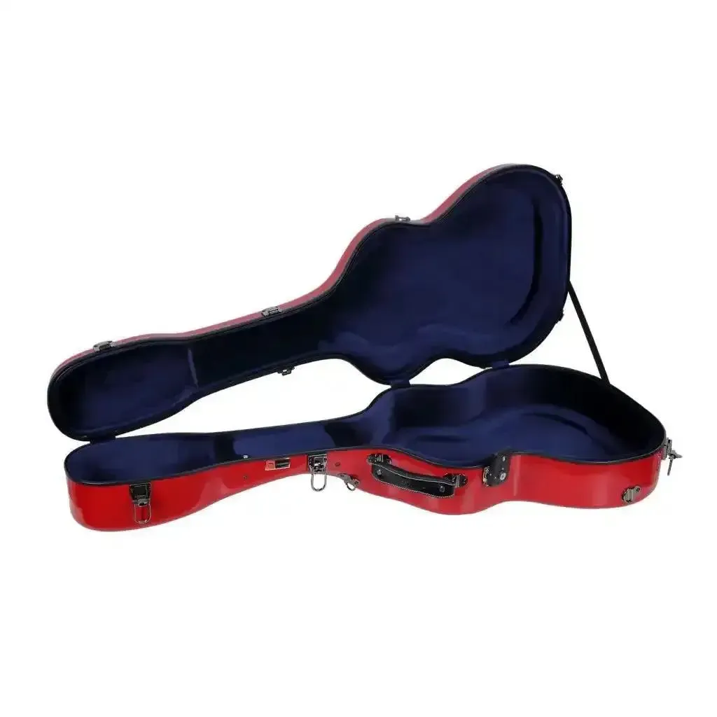 Crossrock CRF2021OMRD Acoustic Guitar Fiberglass Case for Martin OM/000 Guitar - Red - Image 3
