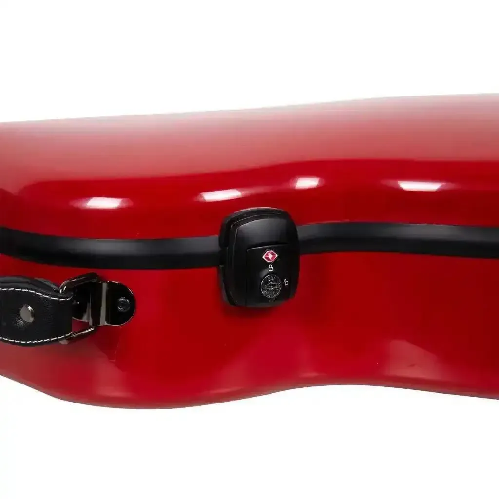 Crossrock CRF2021OMRD Acoustic Guitar Fiberglass Case for Martin OM/000 Guitar - Red - Image 4