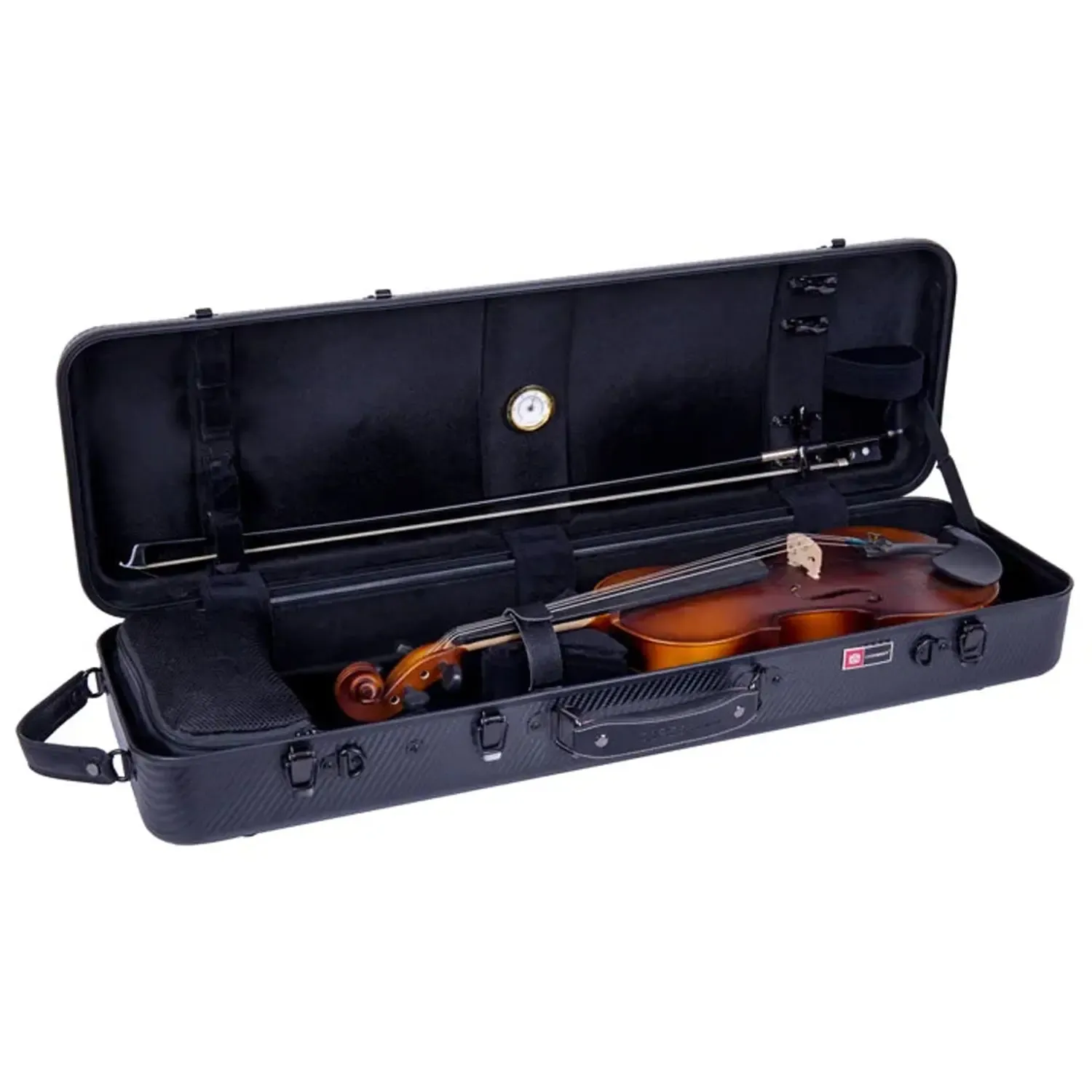 Crossrock CRF4020OV Polycarbonate Oblong Flight 4/4 Violin Case - Black - Image 4