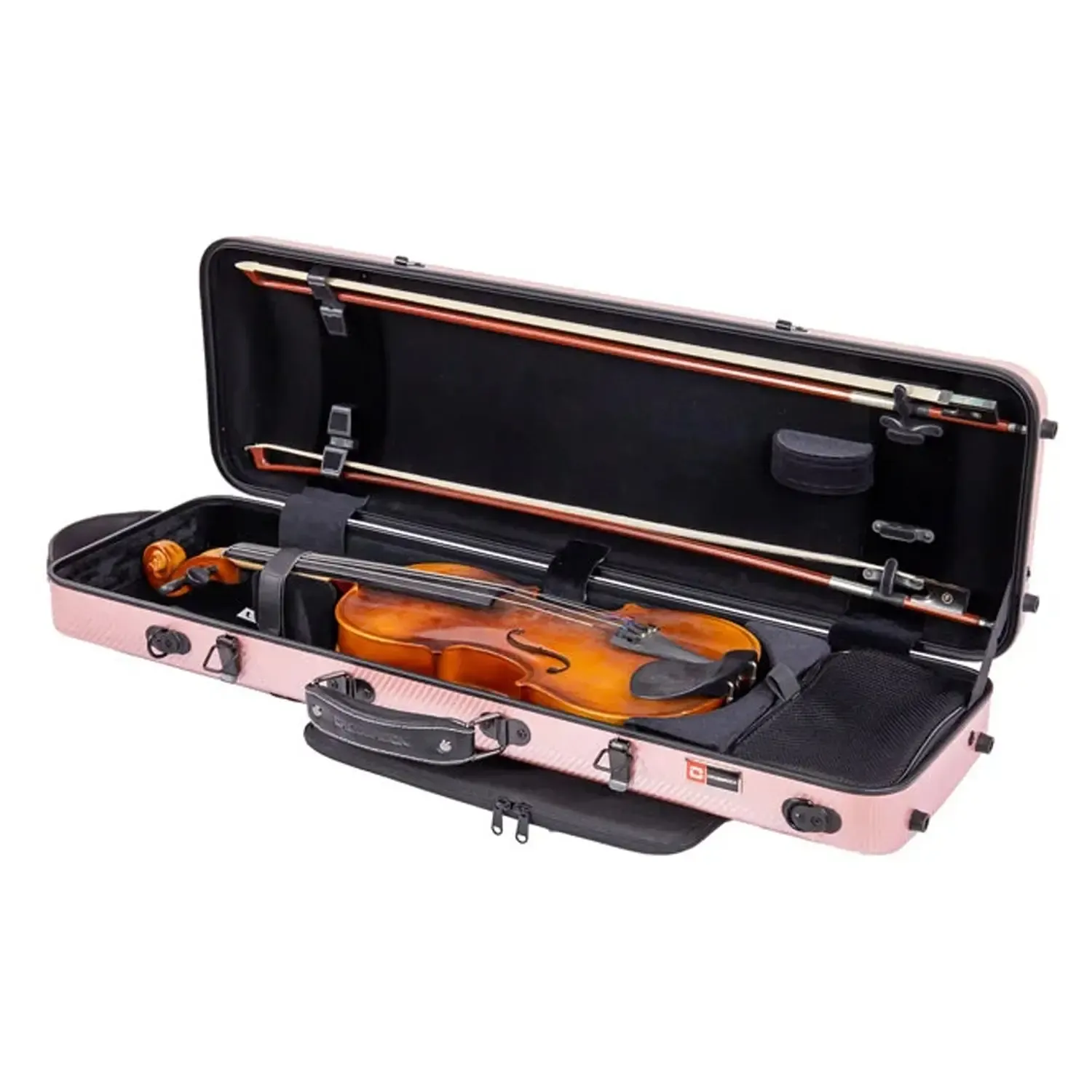 Crossrock CRF4020OV Polycarbonate Oblong Flight 4/4 Violin Case - Rose-Gold - Image 3
