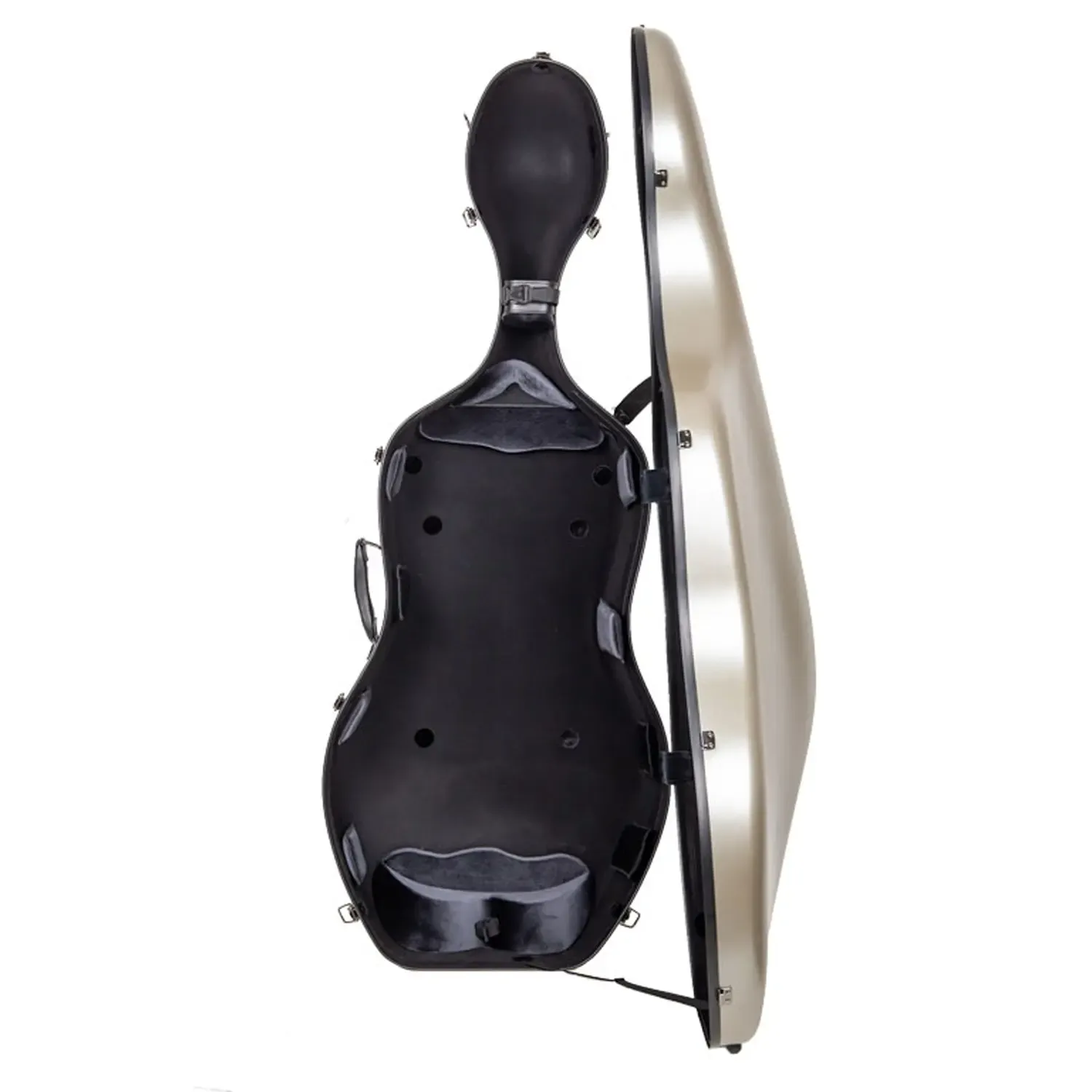 Crossrock CRF4050CEF Polycarbonate 4/4 Cello Case - Champagne - Image 3