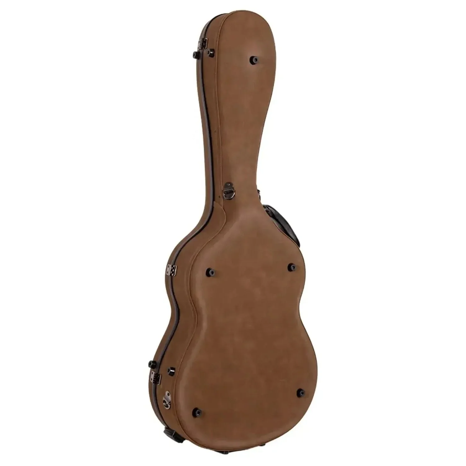 Crossrock CRF5030C Ultra-Light Fiberglass Flamenco Classical Guitar Case - Brown Leather - Image 2