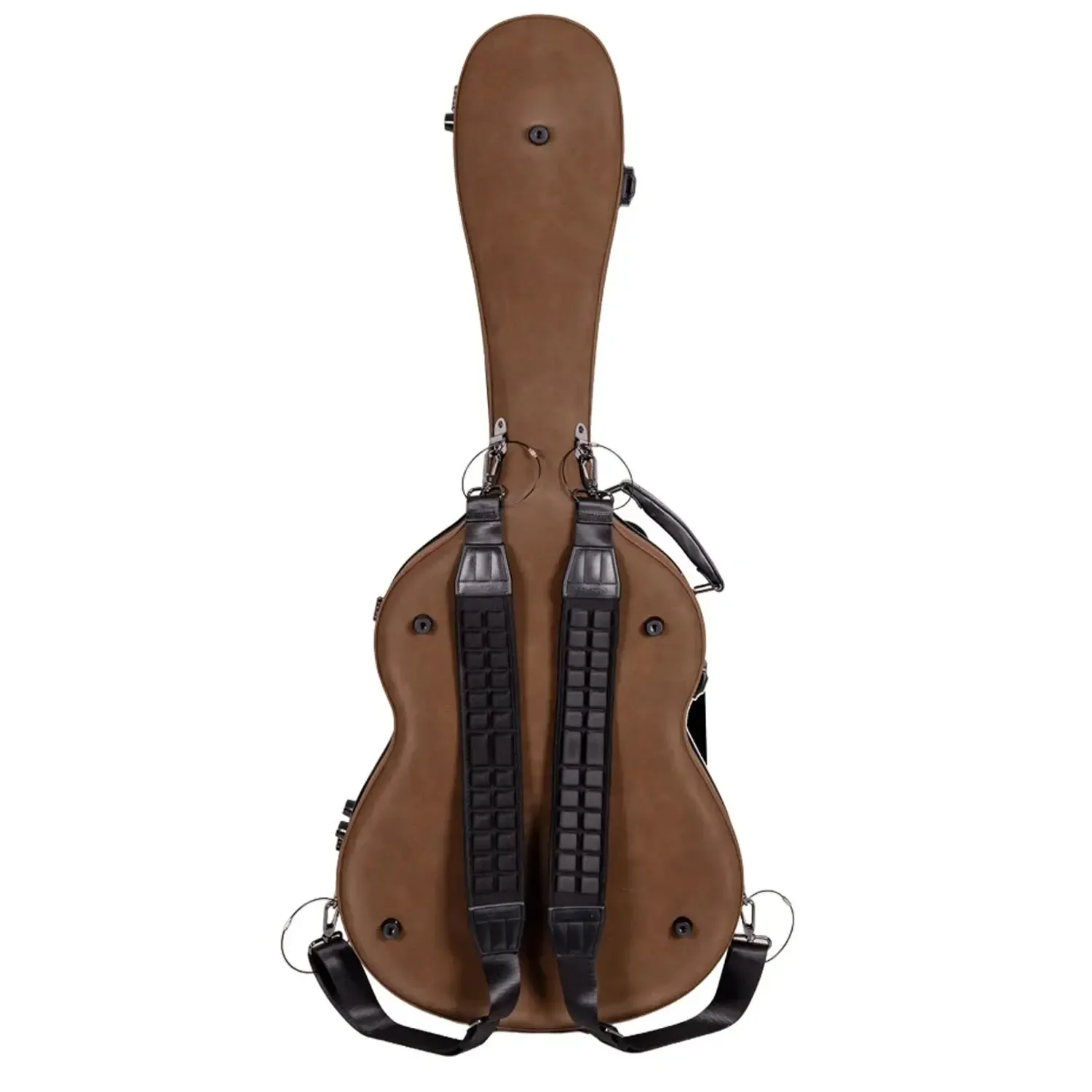 Crossrock CRF5030C Ultra-Light Fiberglass Flamenco Classical Guitar Case - Brown Leather - Image 4