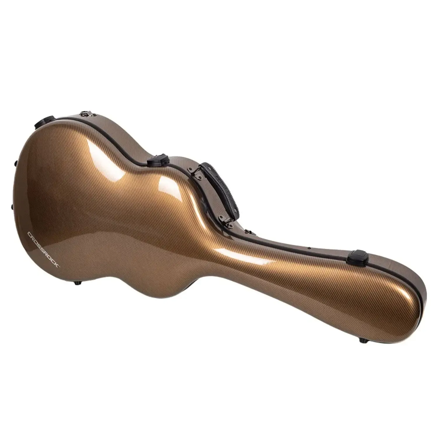 Crossrock CRF5030C Ultra-Light Fiberglass Flamenco Classical Guitar Case - Gold - Image 3