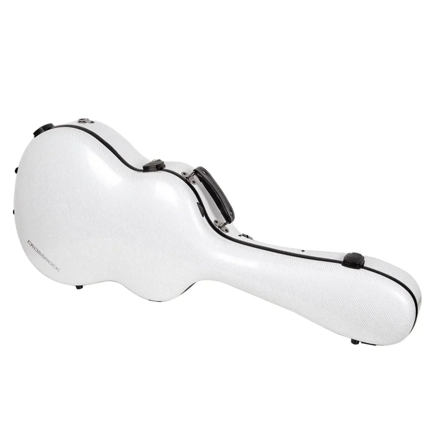 Crossrock CRF5030C Ultra-Light Fiberglass Flamenco Classical Guitar Case - White - Image 3