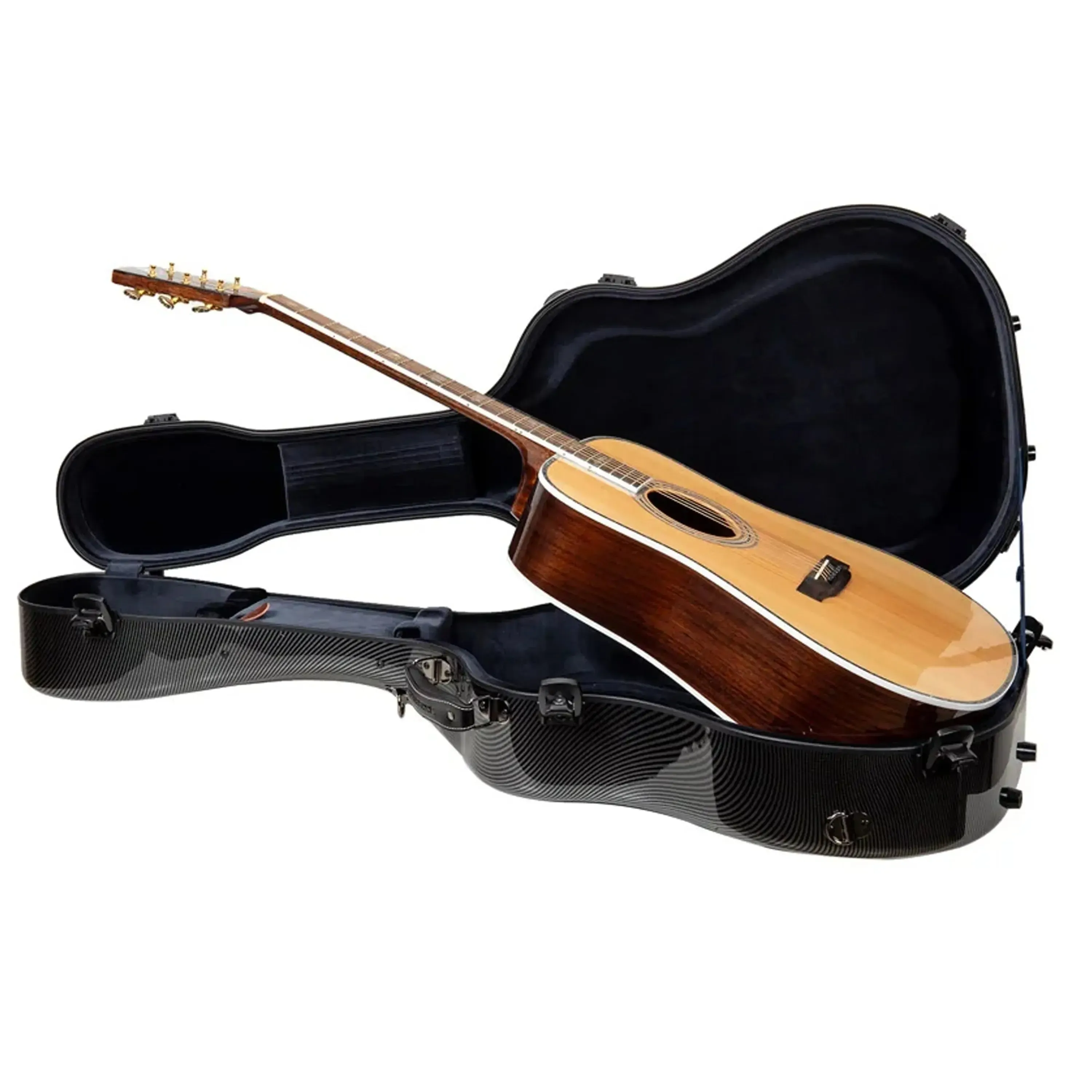 Crossrock CRF5030D Ultra-Light Fiberglass Dreadnought Guitar Case - Black - Image 4