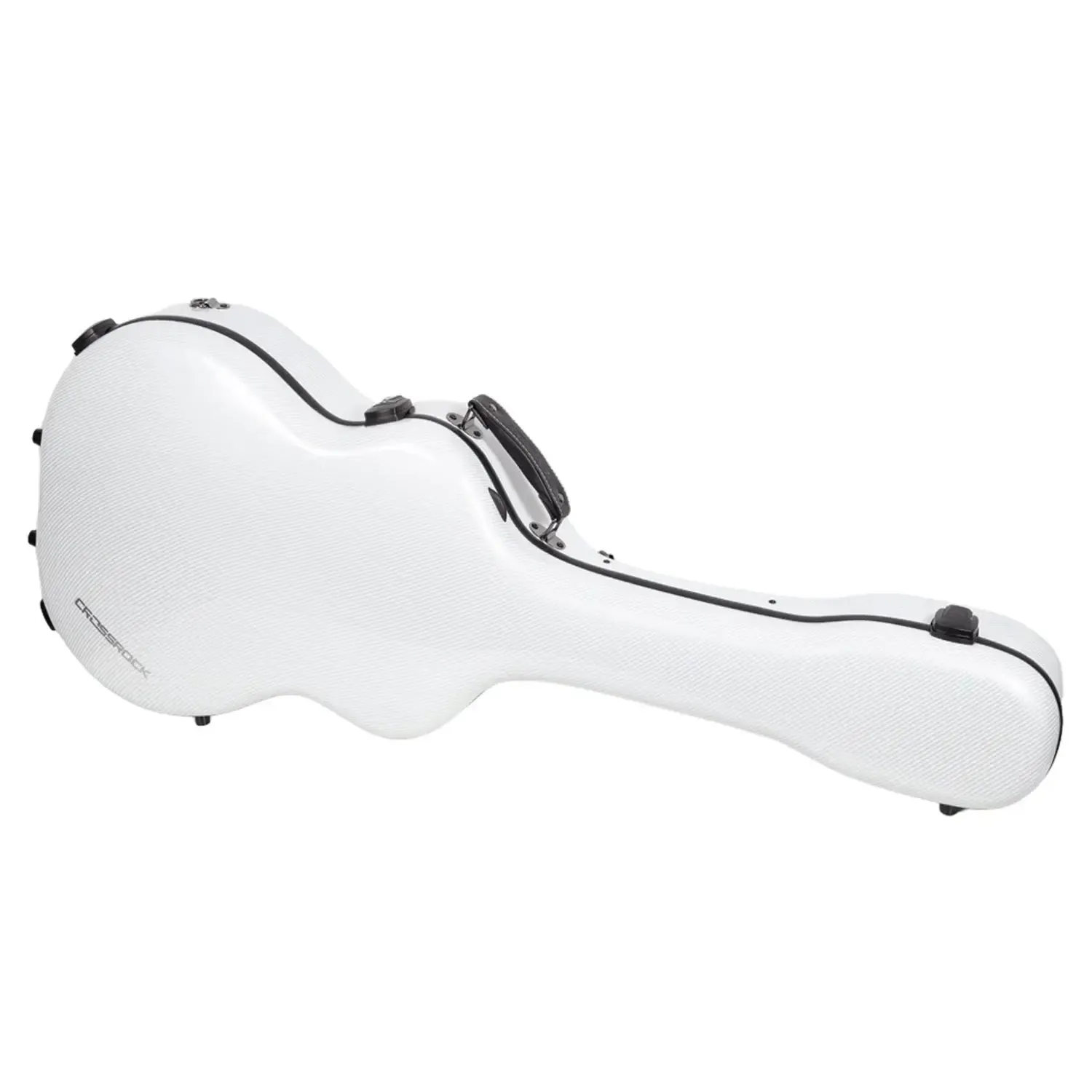 Crossrock CRF5030OM Ultra-light Fiberglass OM/000 Acoustic Guitar Case - White - Image 3