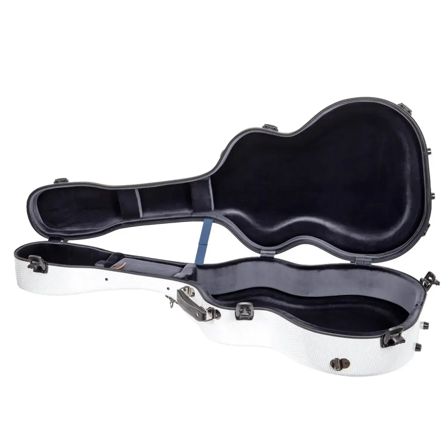 Crossrock CRF5030OM Ultra-light Fiberglass OM/000 Acoustic Guitar Case - White - Image 4