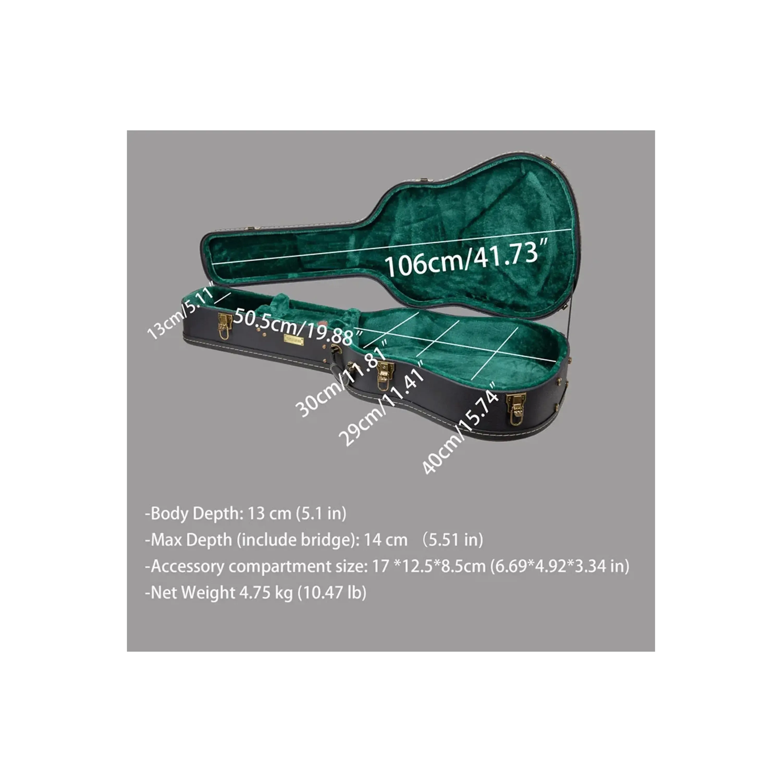 Crossrock CRW520D28 Designer Series Dreadnought Guitar Case - Black - Image 4