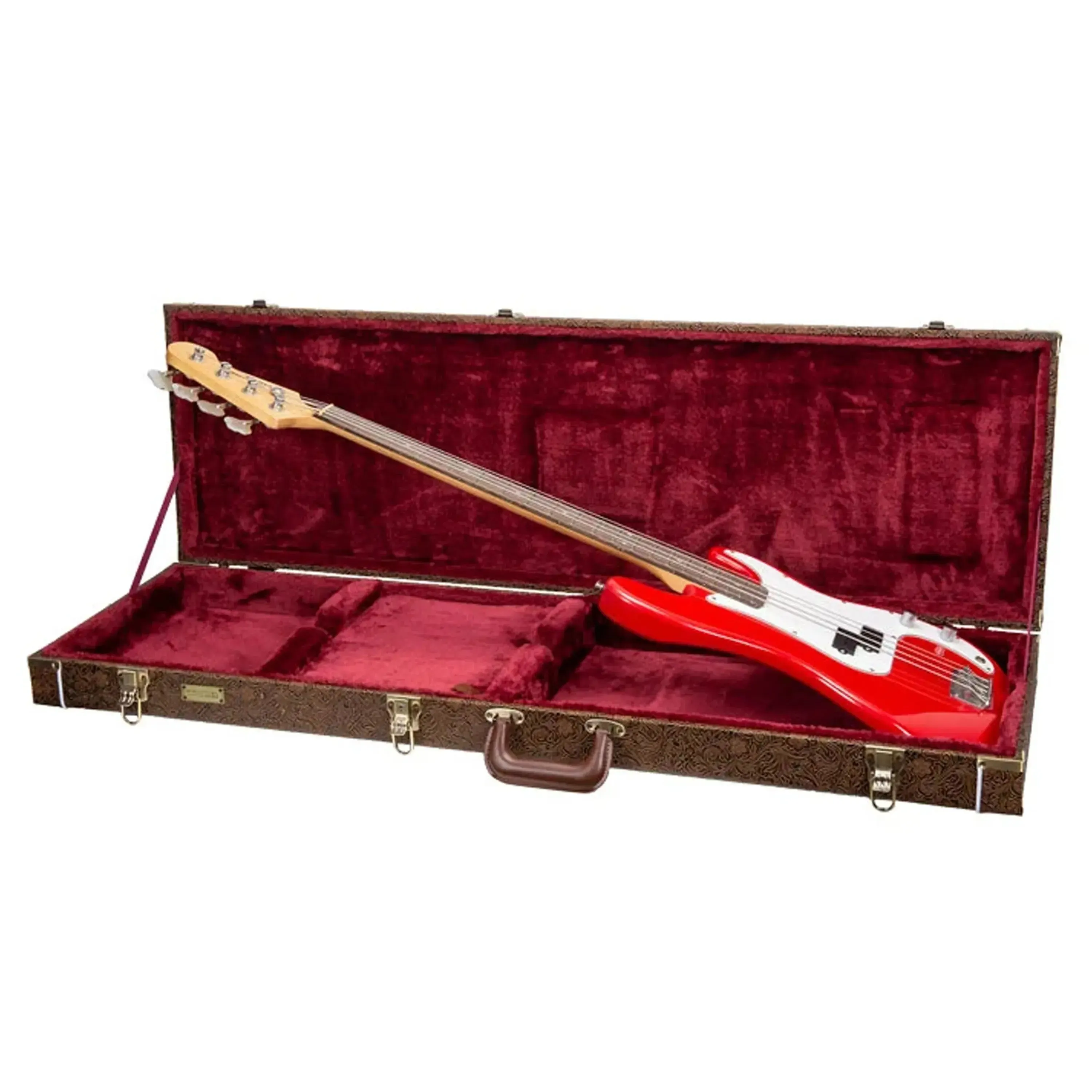 Crossrock CRW530B Fender Precision/Jazz Style Electric Bass Case - Blossom Brown - Image 3