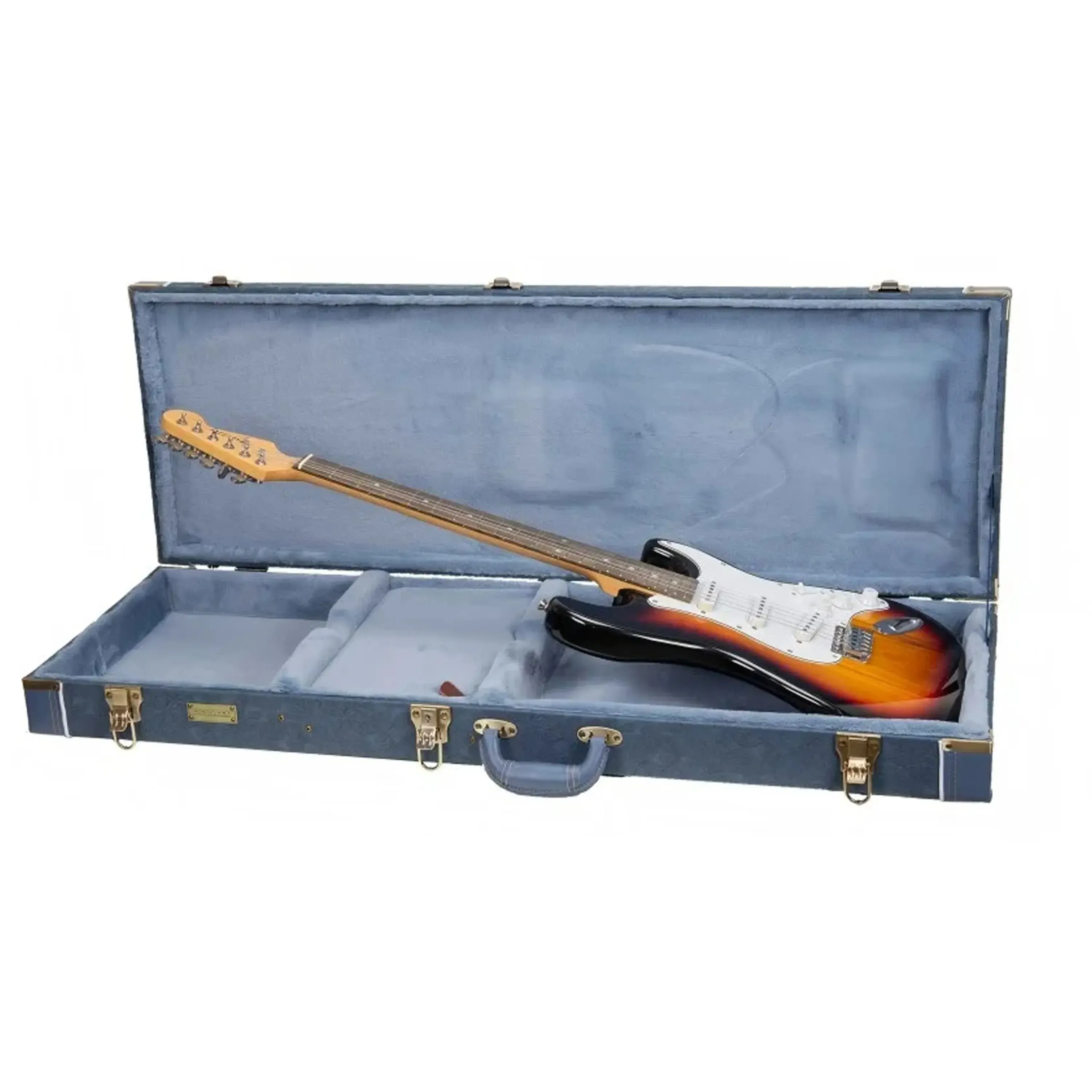 Crossrock CRW630E Wooden Electric Guitar Case - Smoke-Blue - Image 3
