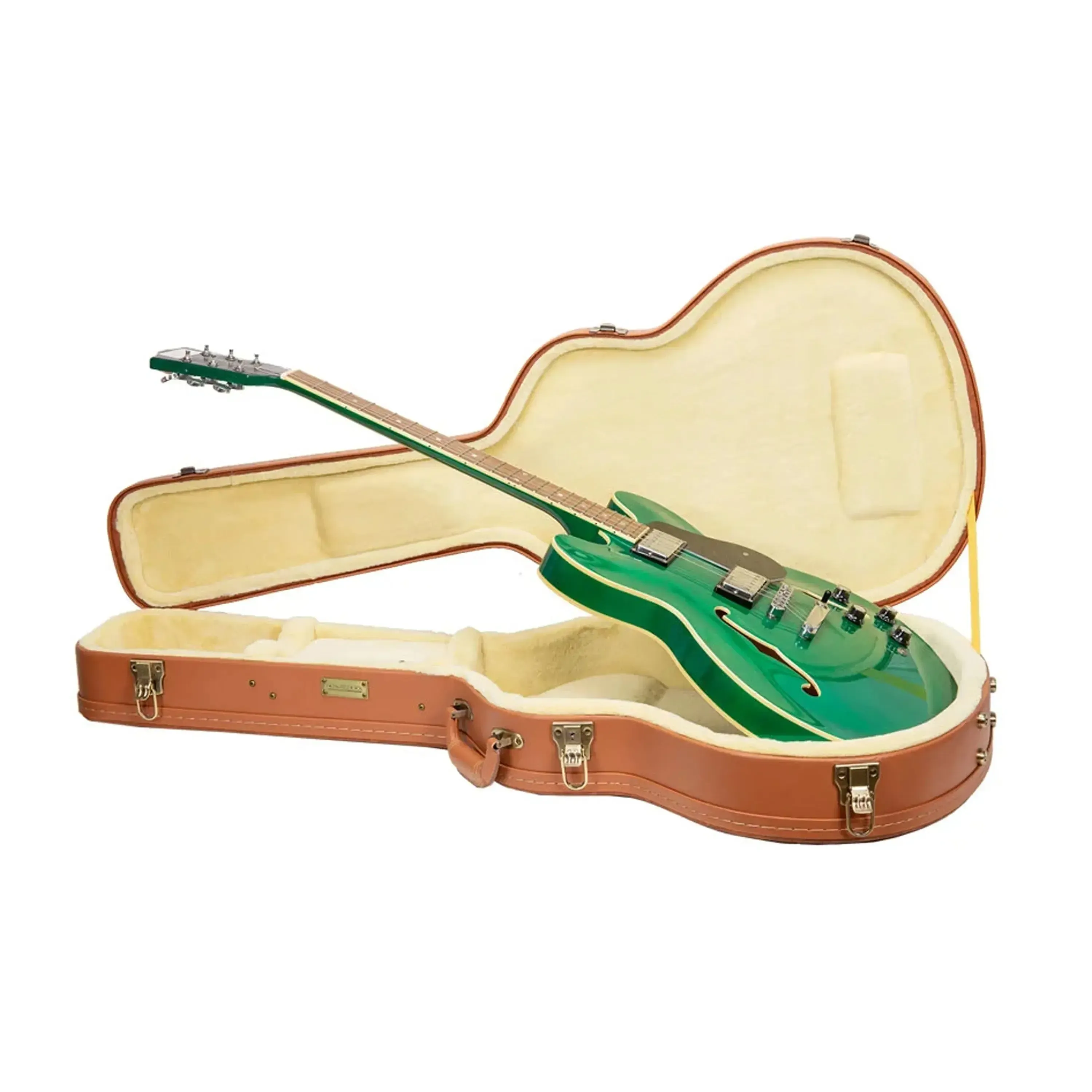 Crossrock CRW630SA Wooden Semi-Hollow Electric Guitar Case - Red-Wood - Image 4