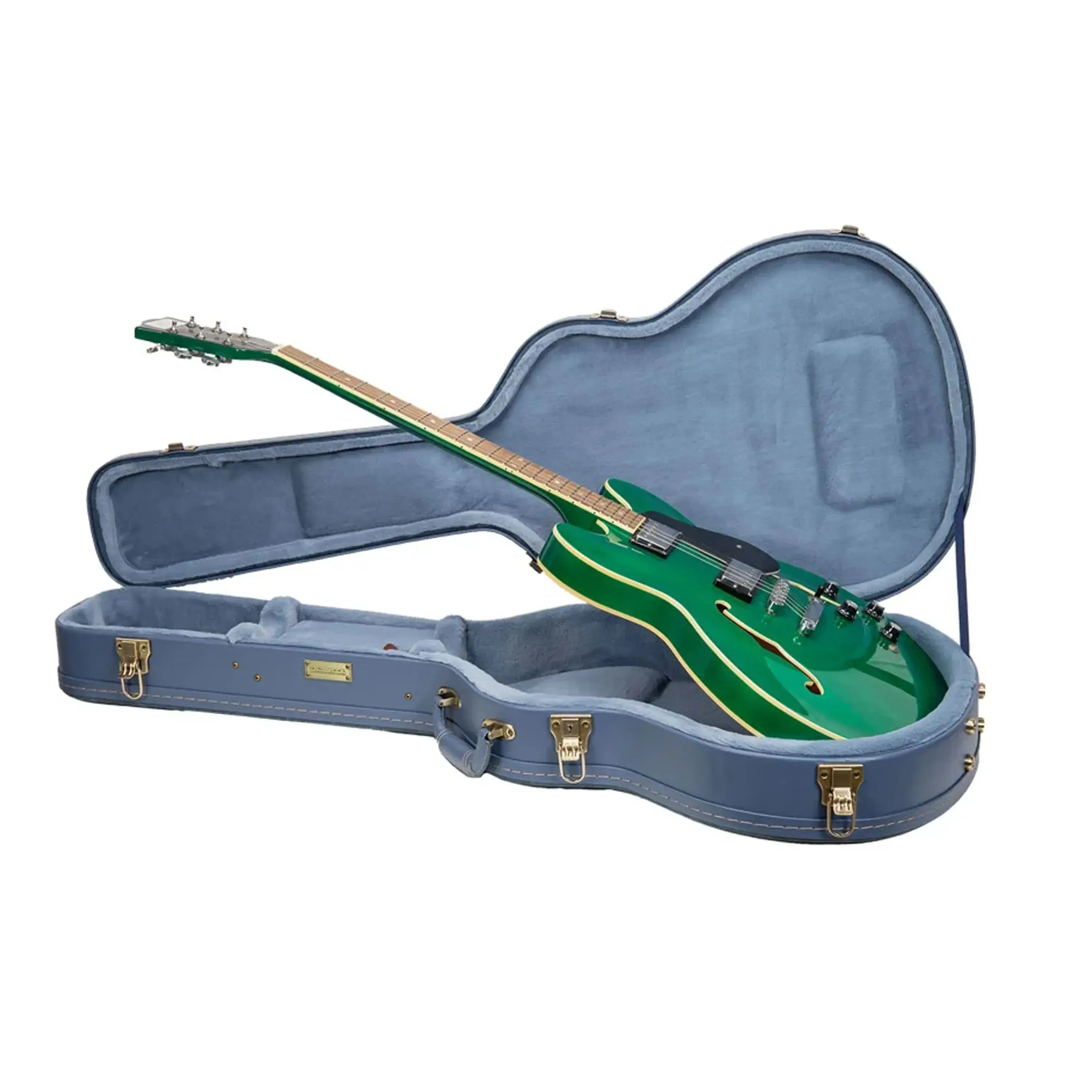 Crossrock CRW630SA Wooden Semi-Hollow Electric Guitar Case - Smoke-Blue - Image 4