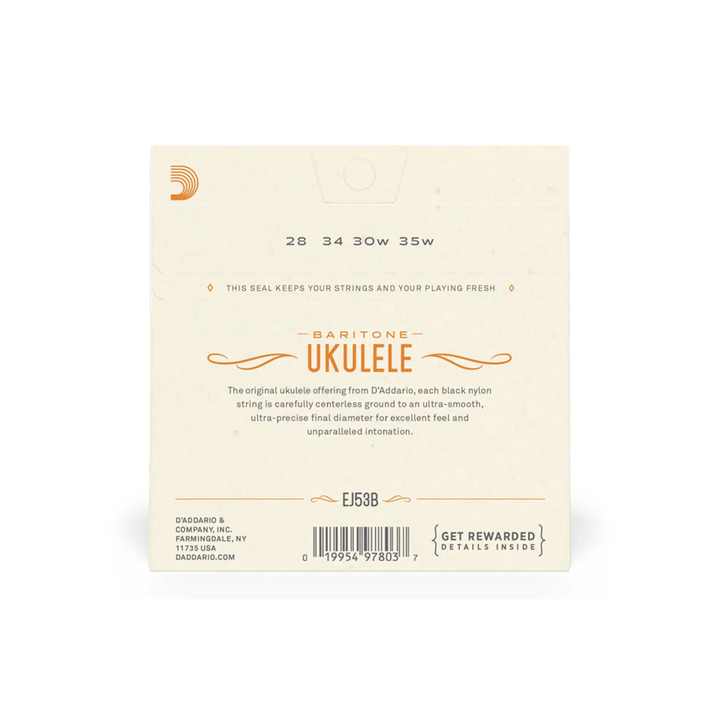 D'Addario EJ53B Black Nylon Baritone Ukulele Strings - Image 2