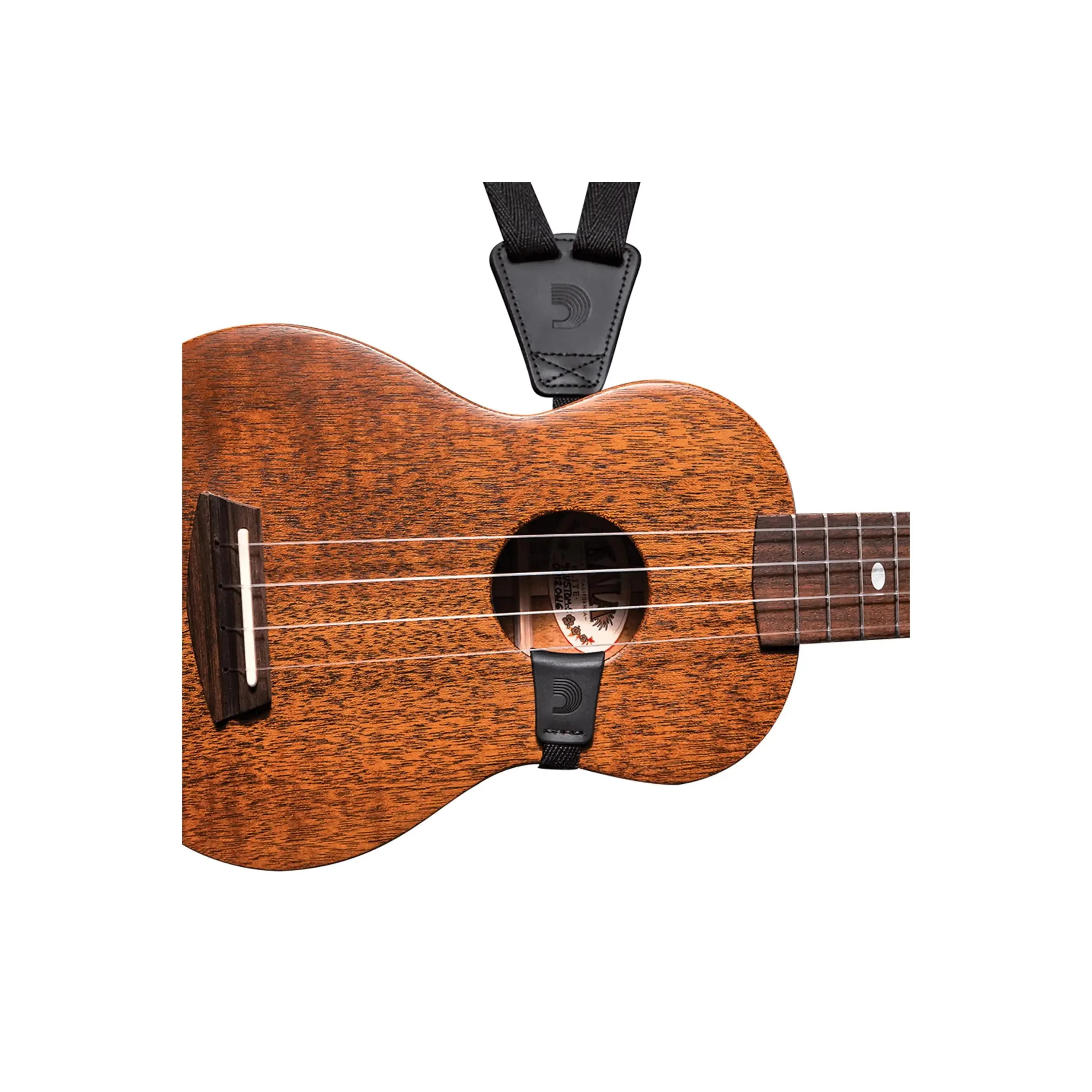 D'Addario Eco-Comfort Ukulele Strap Black (No Drilling Required) - Image 2