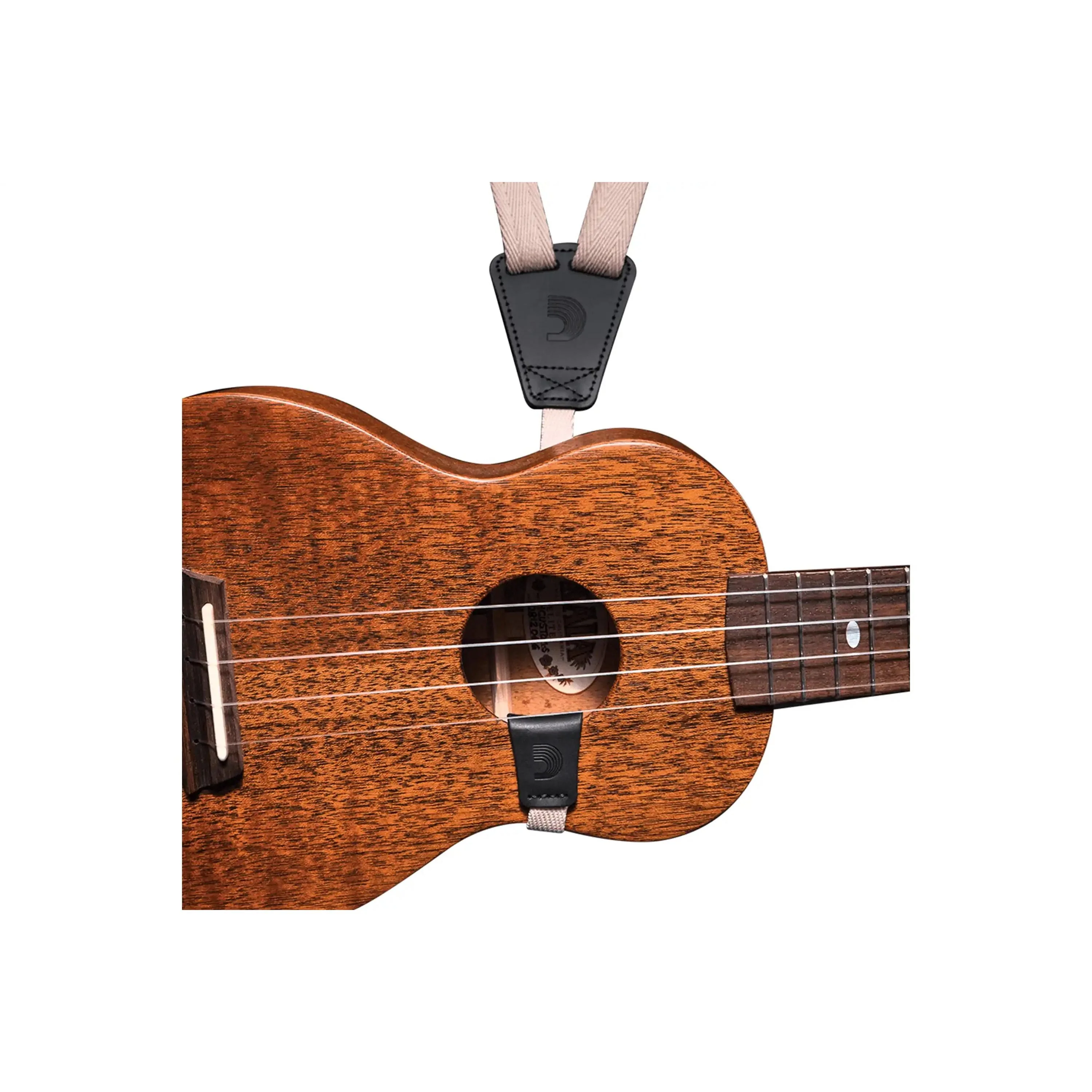 D'Addario Eco-Comfort Ukulele Strap Sand Color (No Drilling Required) - Image 2