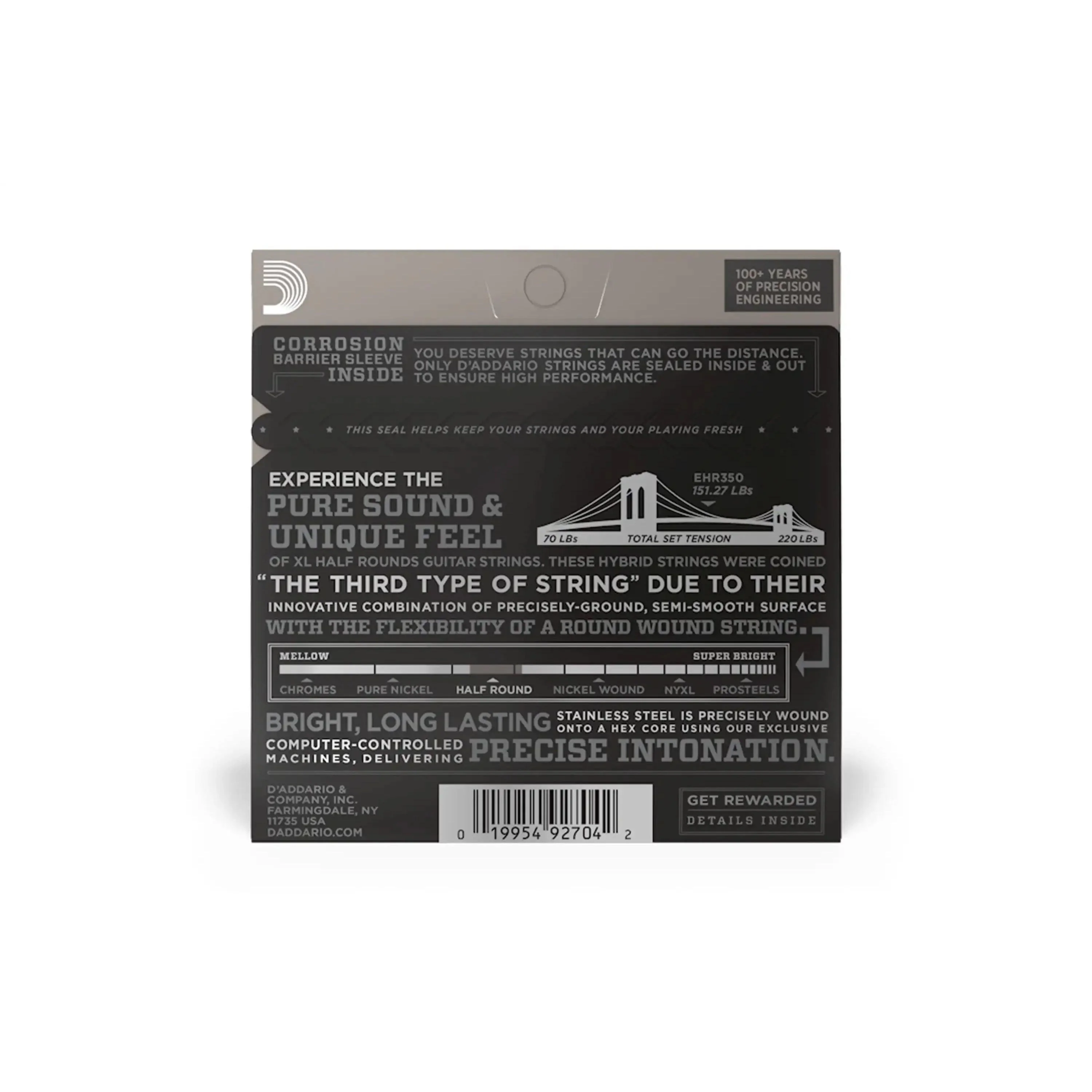 D'Addario EHR350 XL Chromes Half Rounds Electric Strings - Jazz Light .012-.052 - Image 2