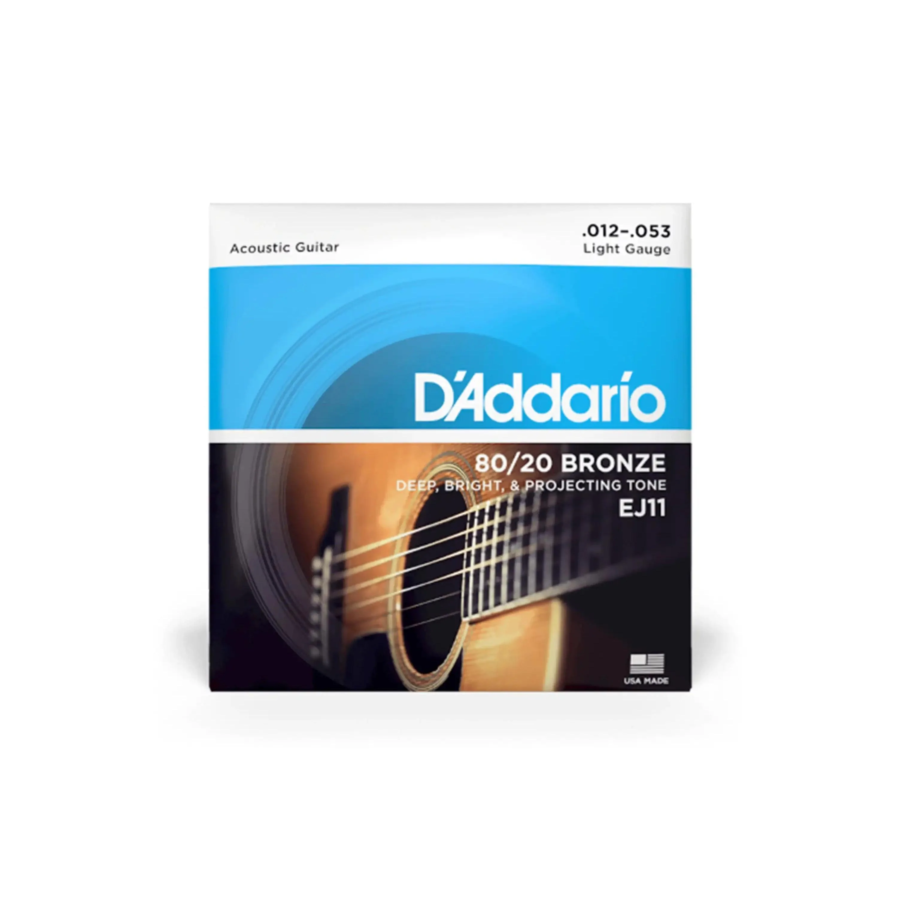 D'Addario EJ11 80/20 Bronze Acoustic Guitar Strings - Light .012-.053