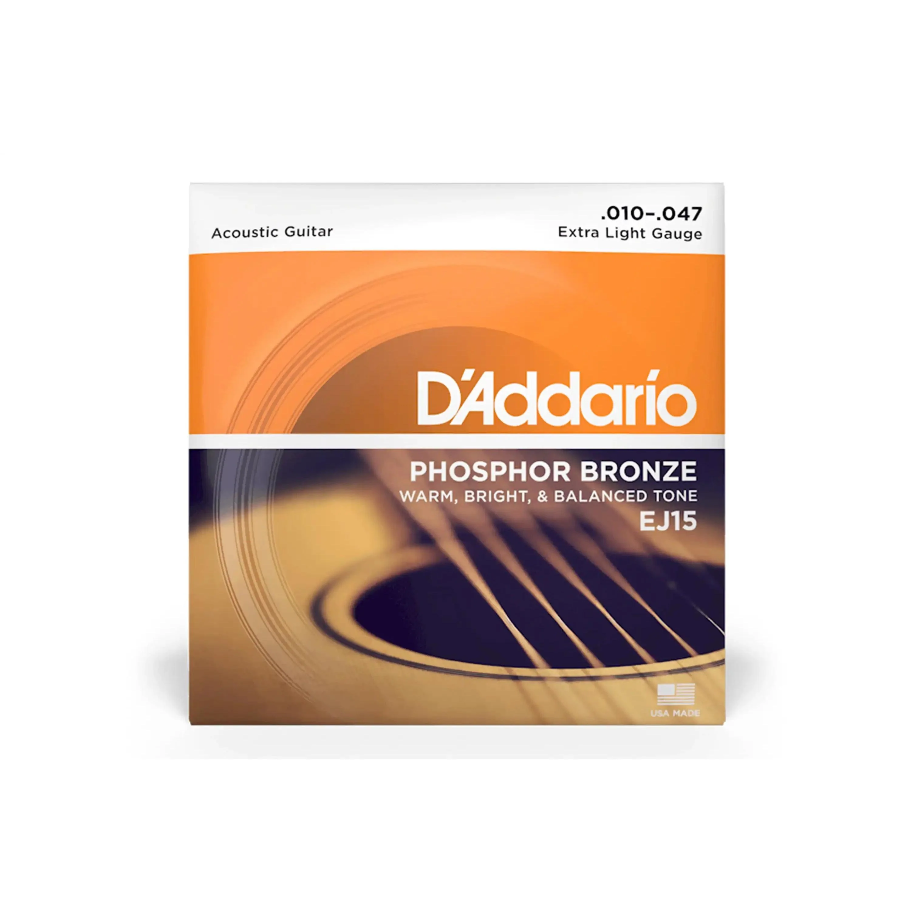D'Addario EJ15 Phosphor Bronze Acoustic Guitar Strings - Extra Light .10-.47