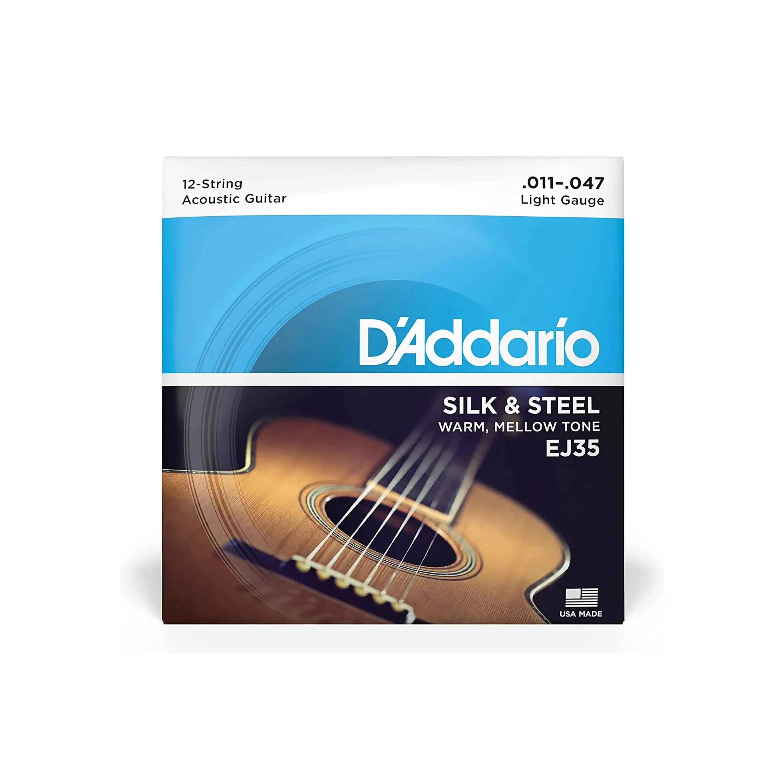 D'Addario EJ35 Silk & Steel 12-String Acoustic Guitar Strings - Light .011-.047